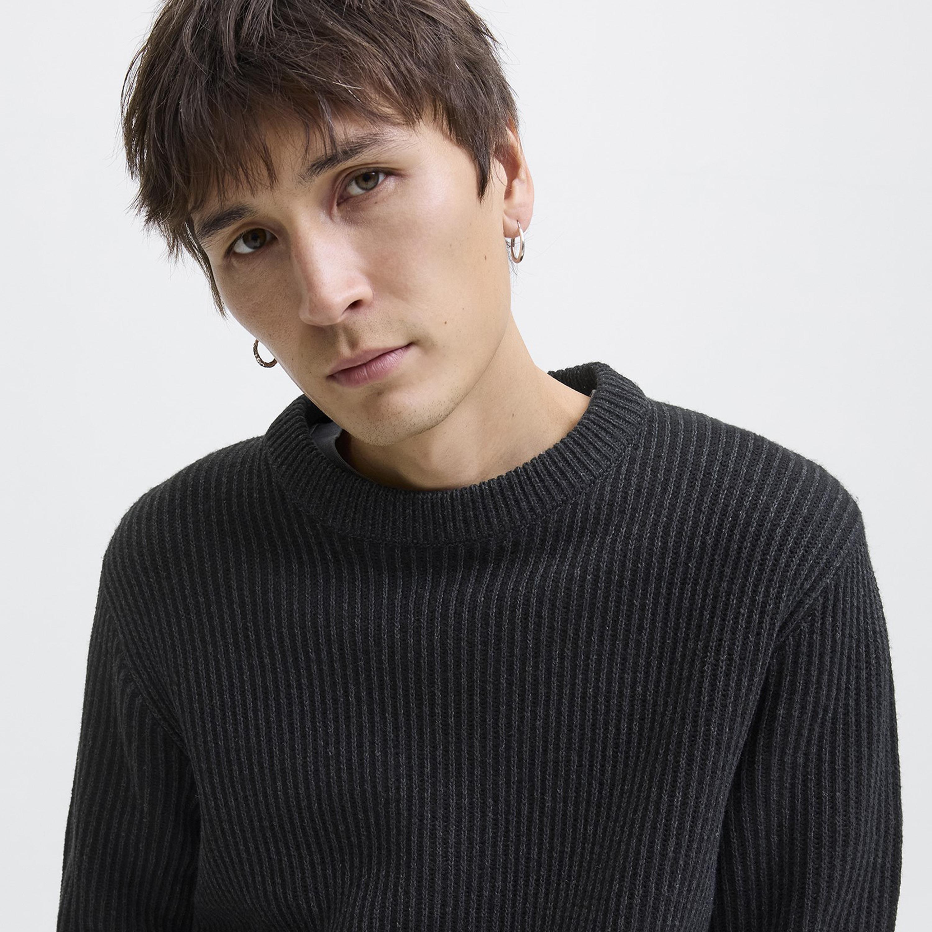 Jack & Jones Ribbed Crew Neck Long Sleeves Men's Pullover-men-clothing-sweatersandpullovers-image-3