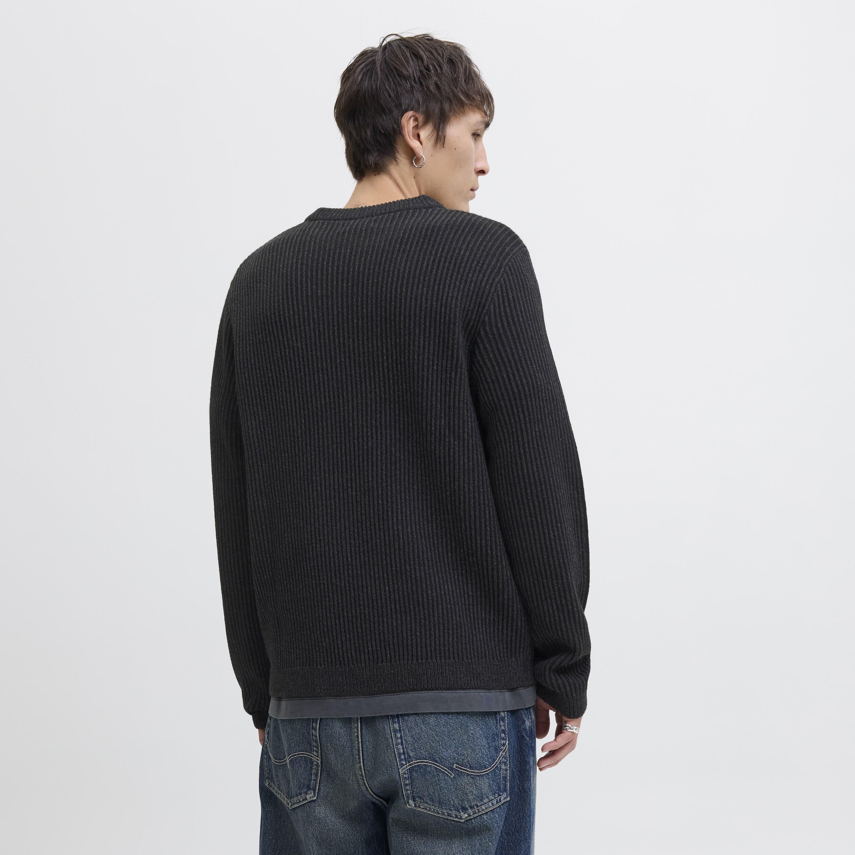 Jack & Jones Ribbed Crew Neck Long Sleeves Men's Pullover-men-clothing-sweatersandpullovers-image-4
