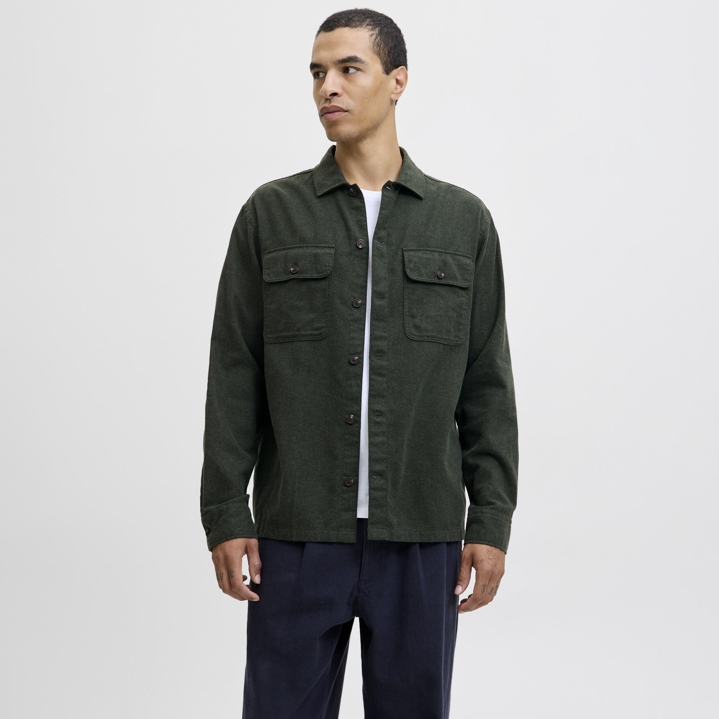Jack & Jones Regular Fit Textured Spread Collar Long Sleeves Men's Shirt-men-clothing-shirts-image-1