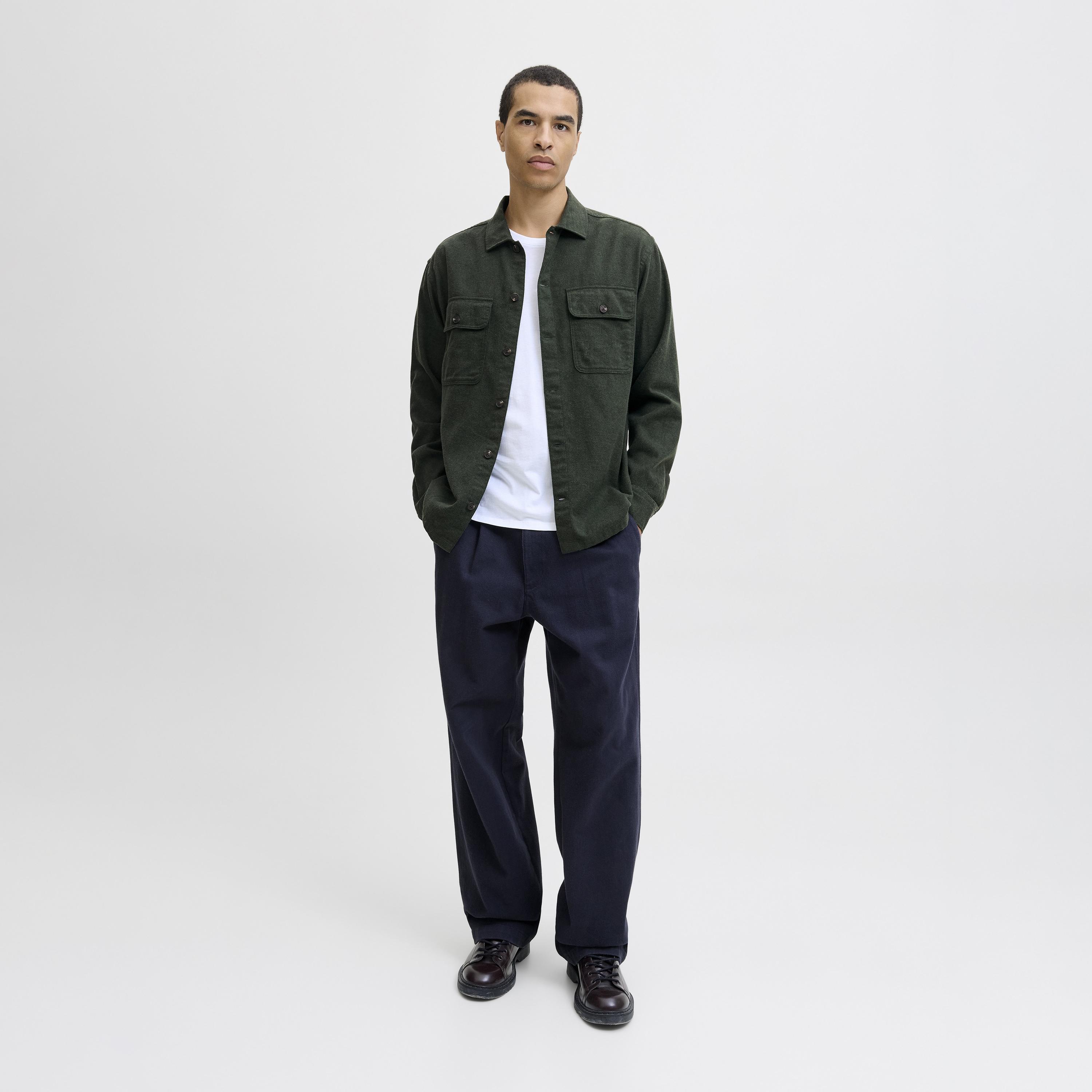 Jack & Jones Regular Fit Textured Spread Collar Long Sleeves Men's Shirt-men-clothing-shirts-image-2