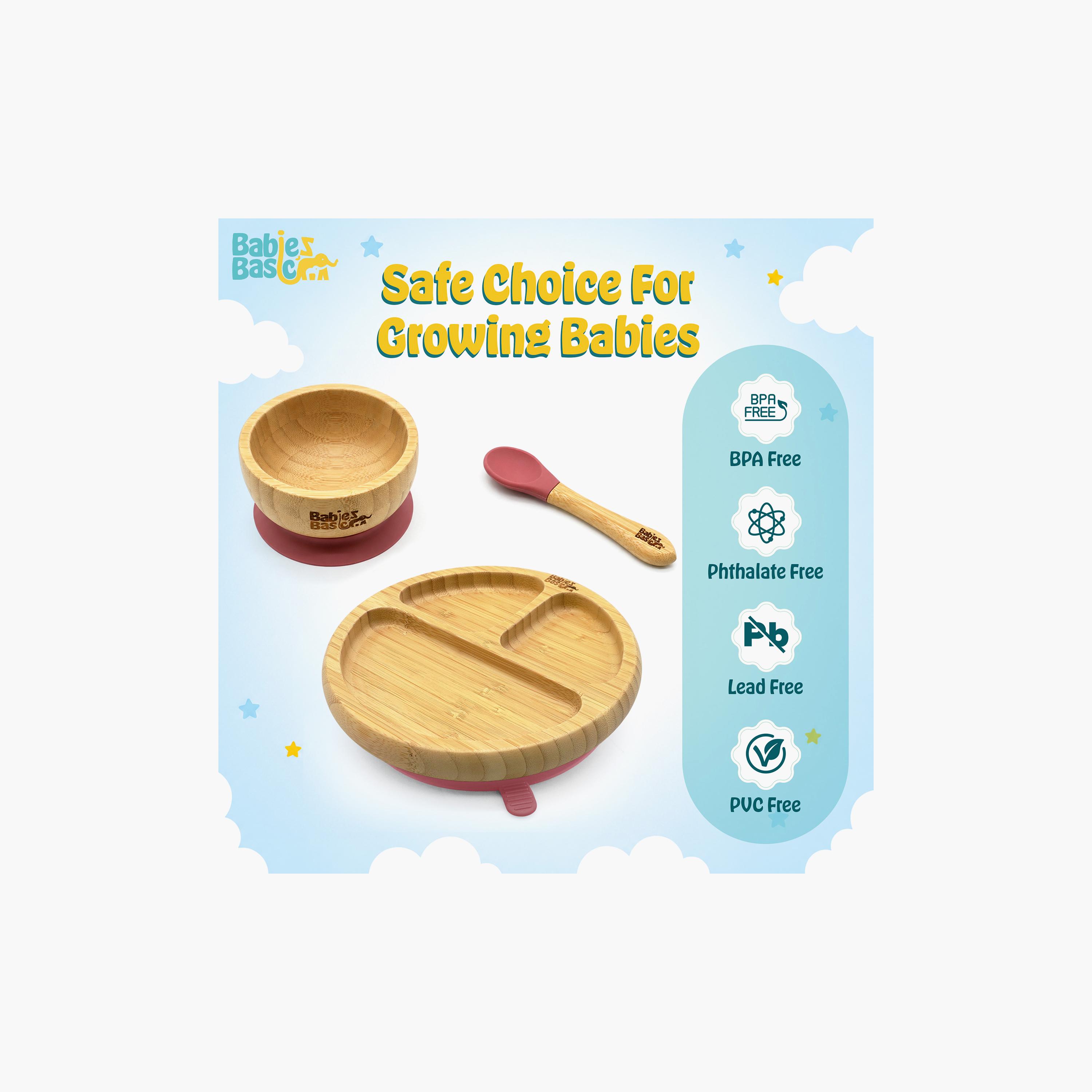 Babies Basic 3-Piece Bamboo Plate with Bowl & Spoon-baby-feeding-mealtimeessentials-image-8