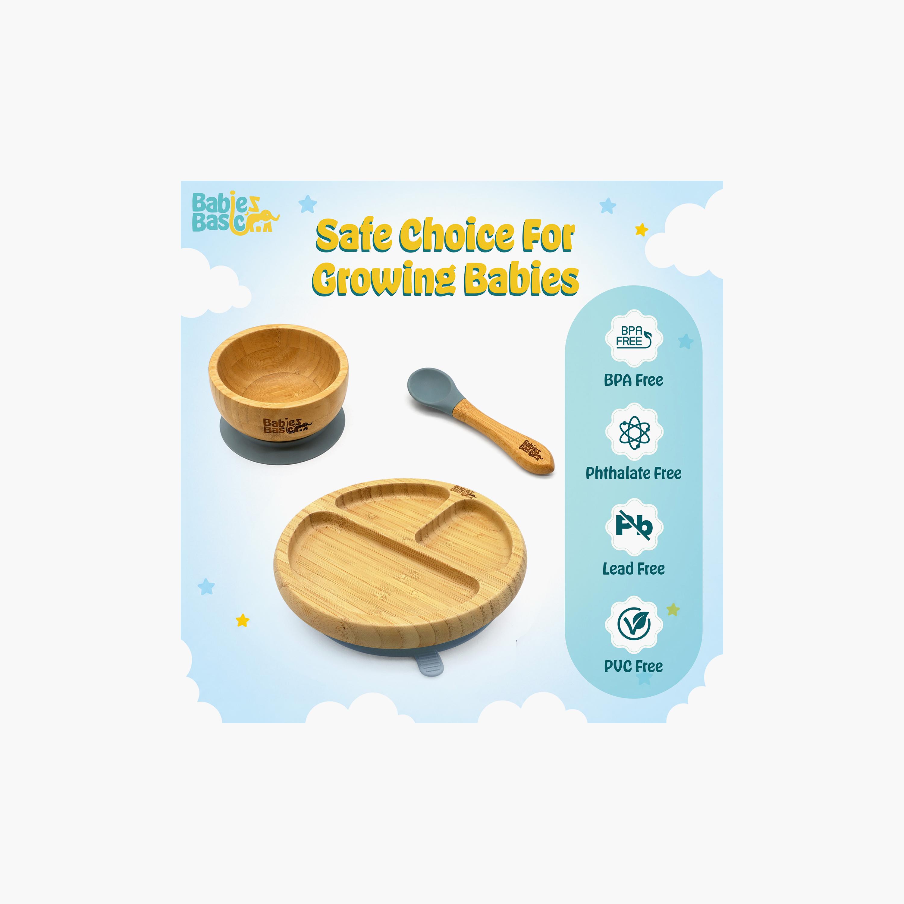 Babies Basic 3-Piece Bamboo Plate with Bowl & Spoon-baby-feeding-mealtimeessentials-image-8