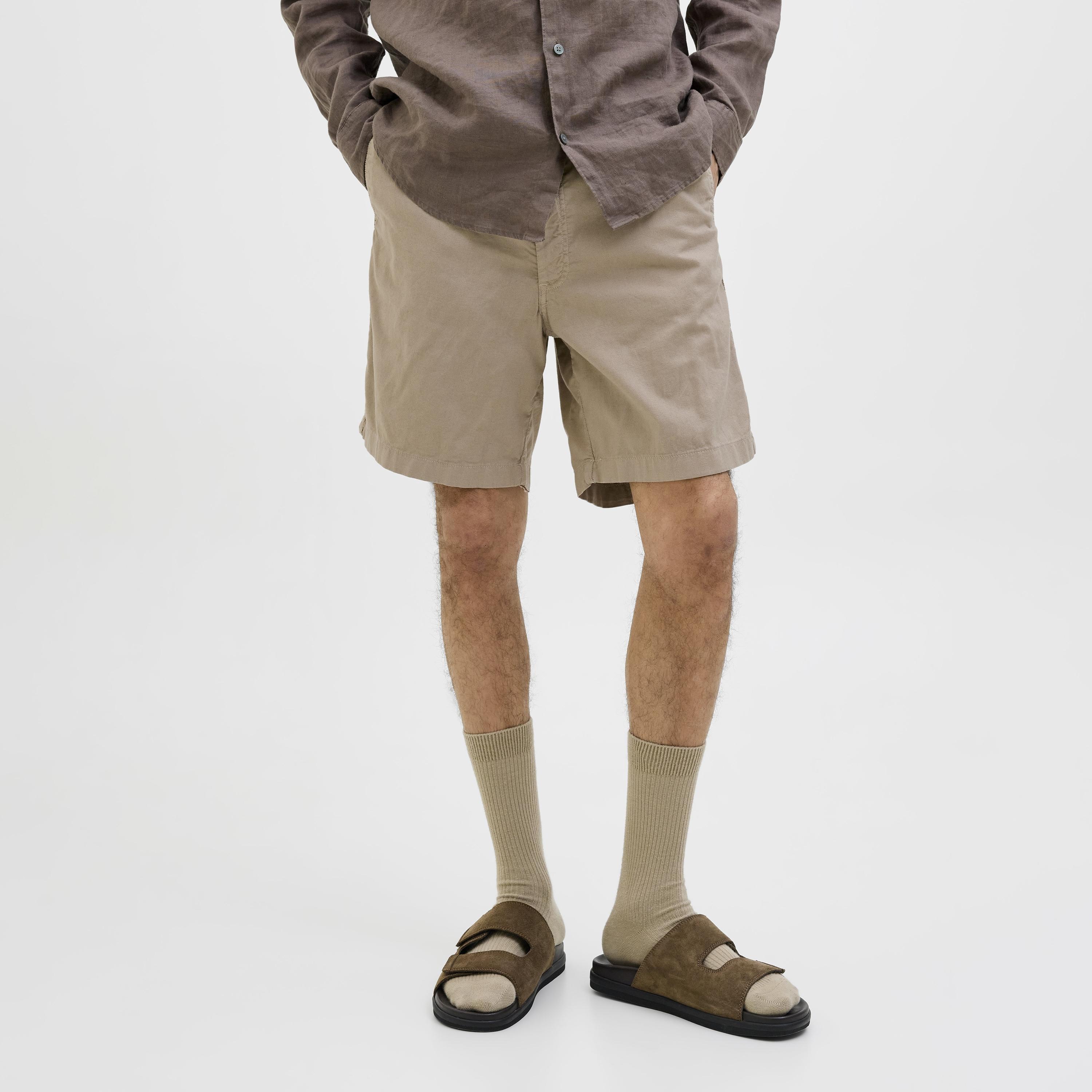 Jack & Jones Plain Mid-Rise Button and Zip Fly Men's Shorts-men-clothing-bottoms-shorts-image-1