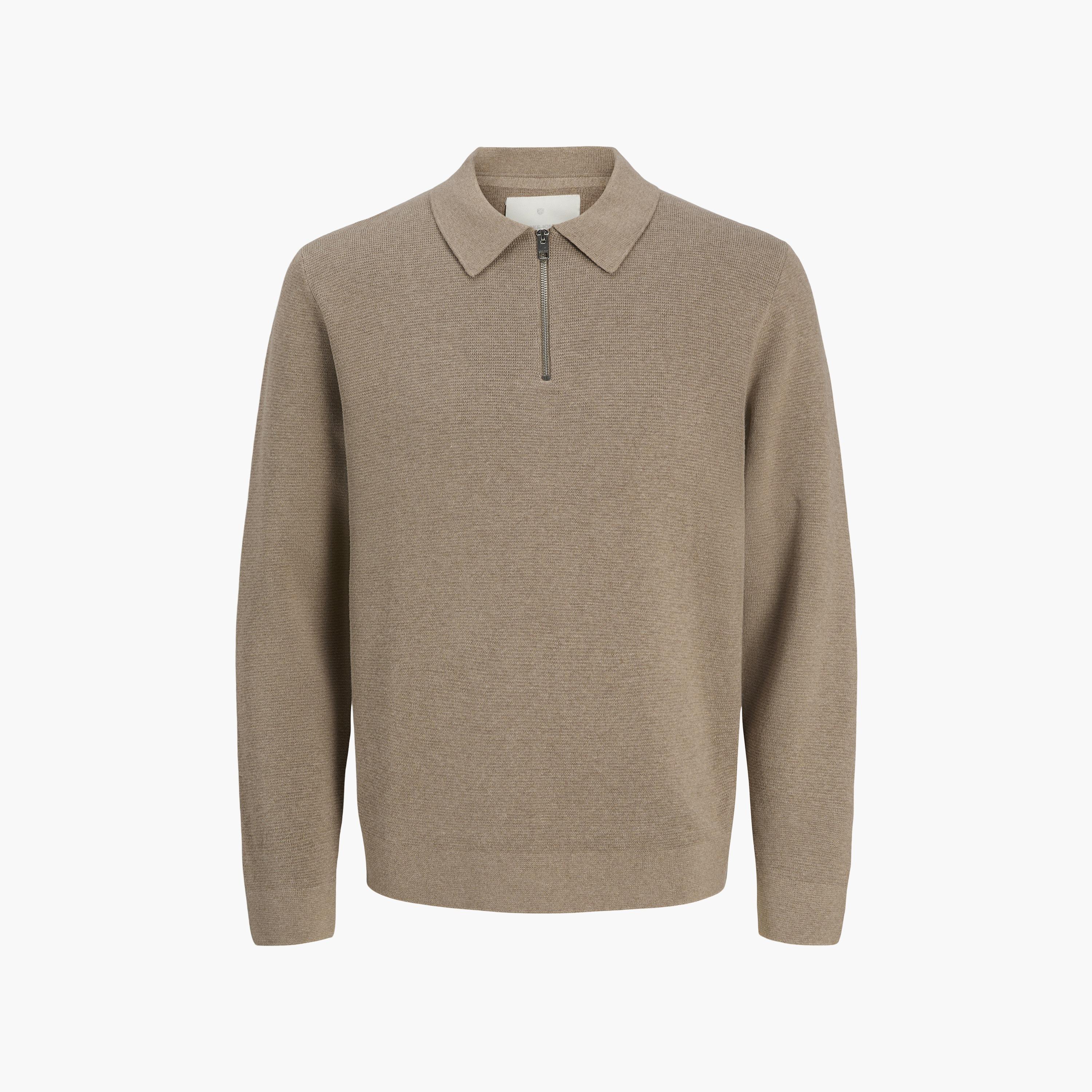تيشيرت بولو رجالي محبوك بياقة بولو وأكمام طويلة من جاك آند جونز-men-clothing-tshirtsandpolos-polos-image-7