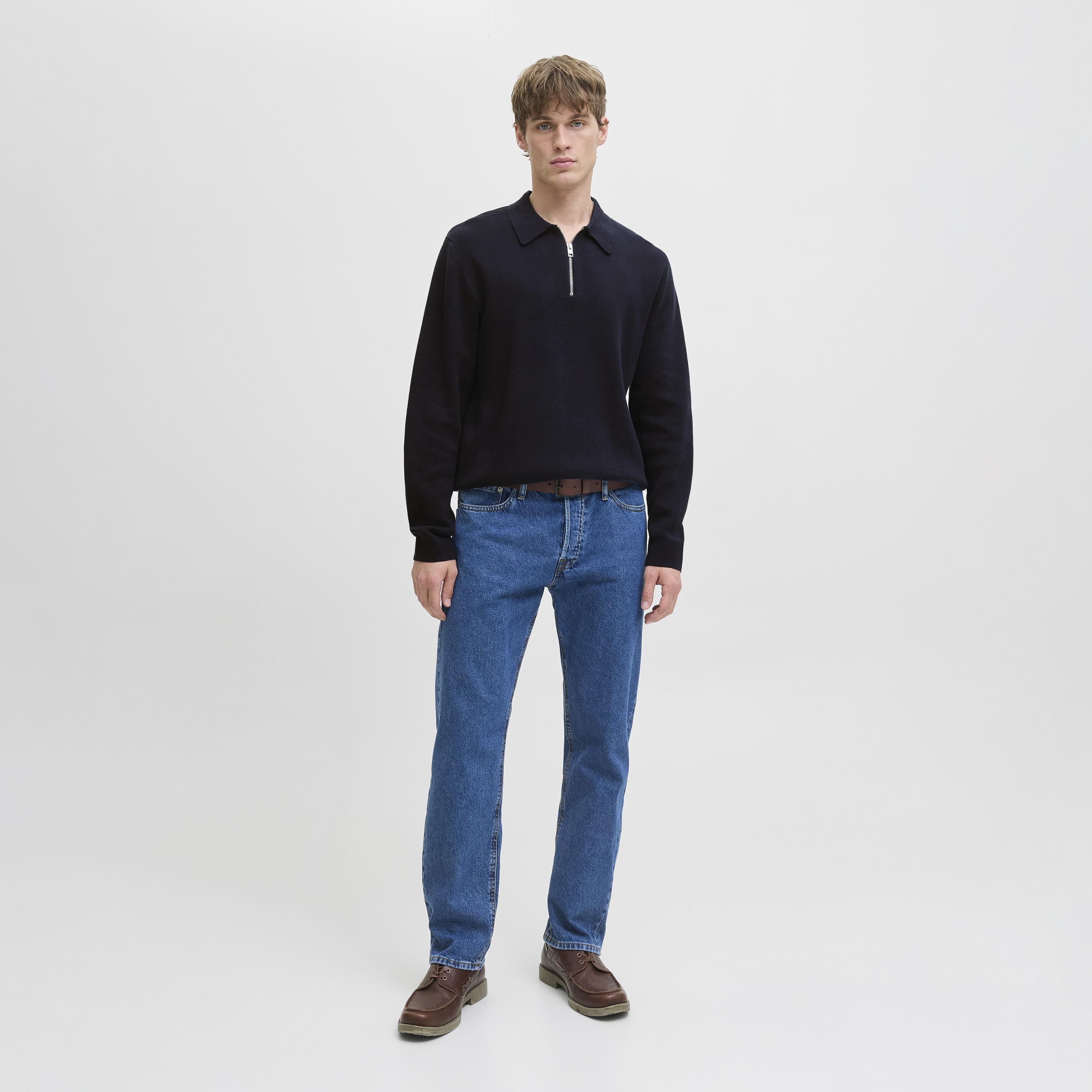 تيشيرت بولو رجالي محبوك بياقة بولو وأكمام طويلة من جاك آند جونز-men-clothing-tshirtsandpolos-polos-image-2