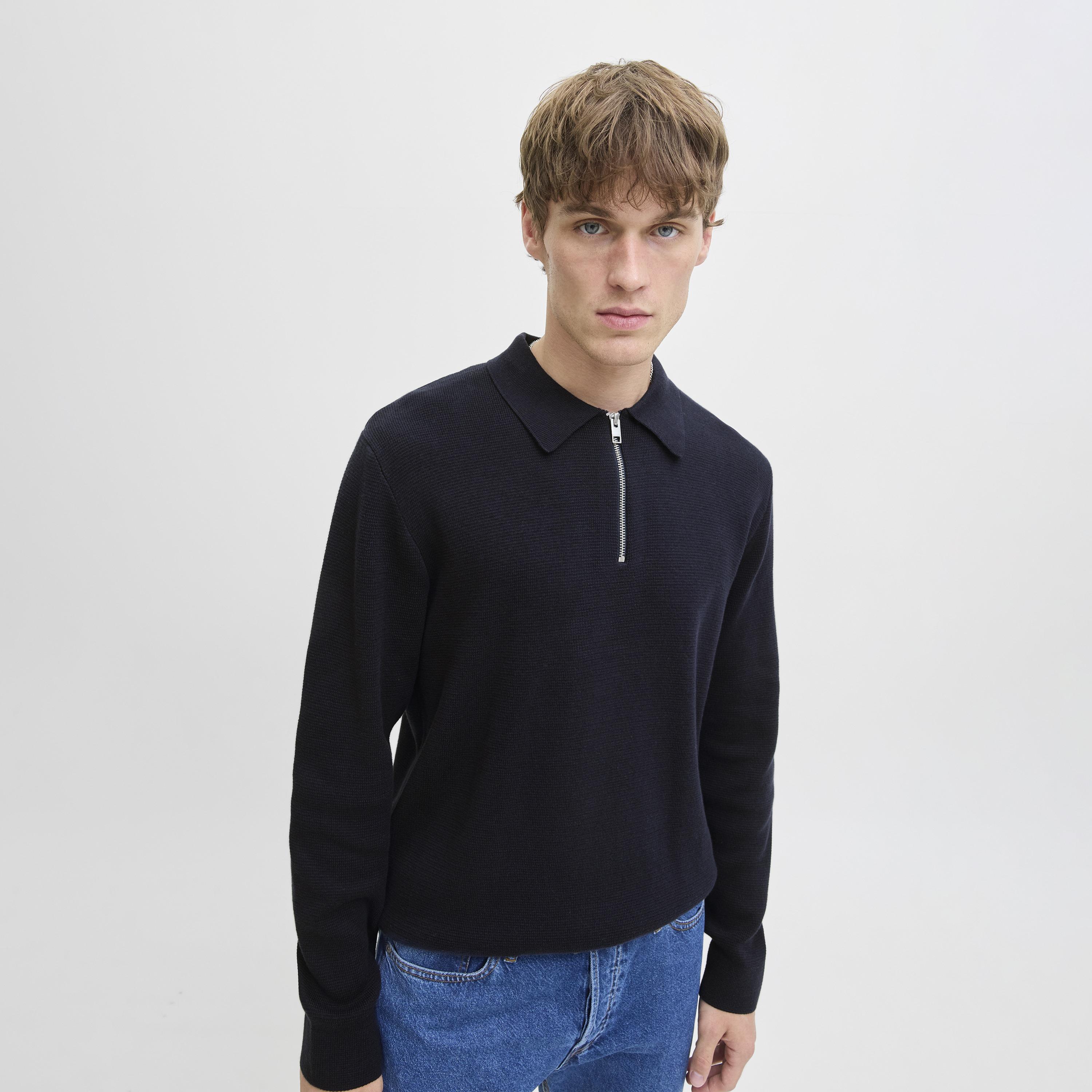 تيشيرت بولو رجالي محبوك بياقة بولو وأكمام طويلة من جاك آند جونز-men-clothing-tshirtsandpolos-polos-image-5