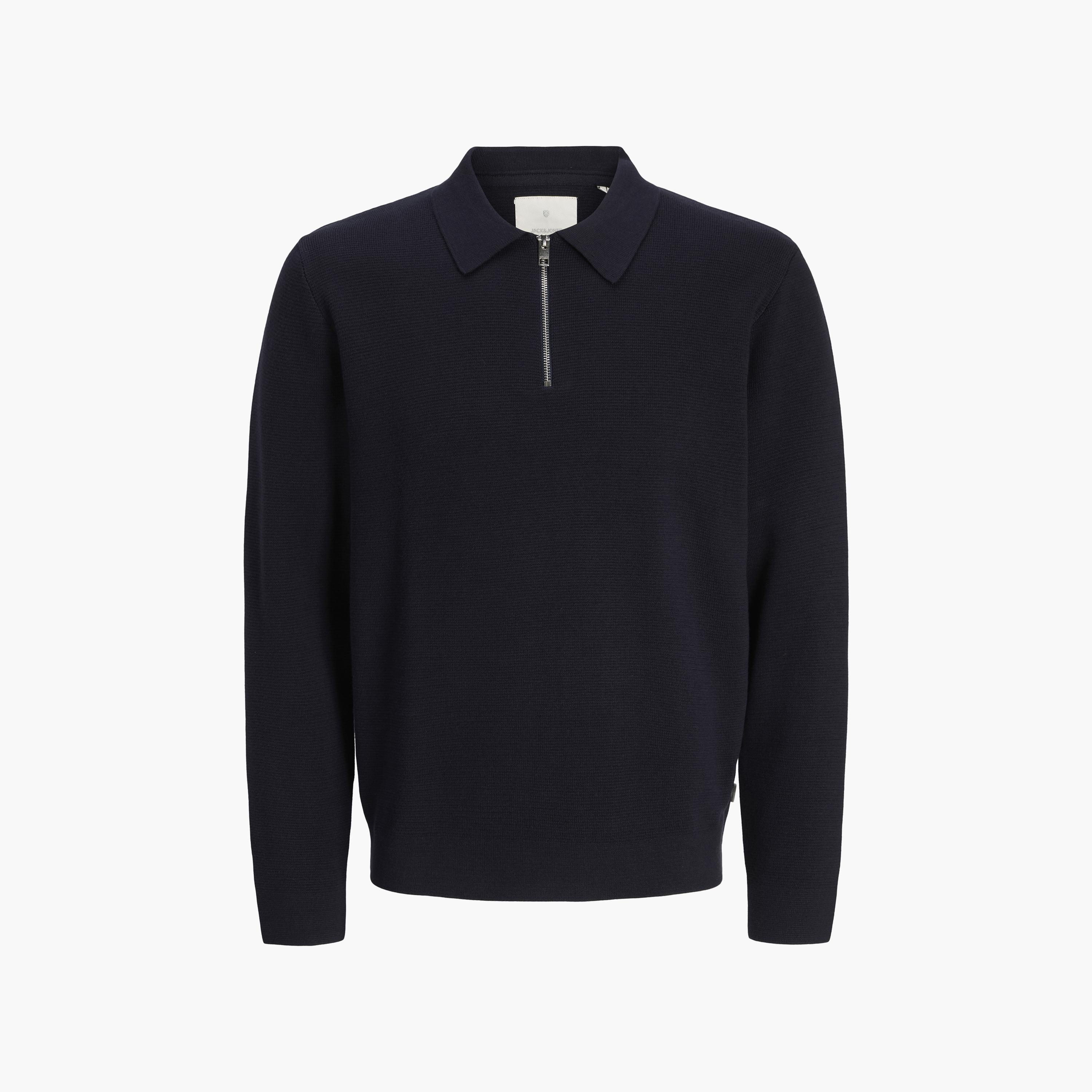 تيشيرت بولو رجالي محبوك بياقة بولو وأكمام طويلة من جاك آند جونز-men-clothing-tshirtsandpolos-polos-image-7