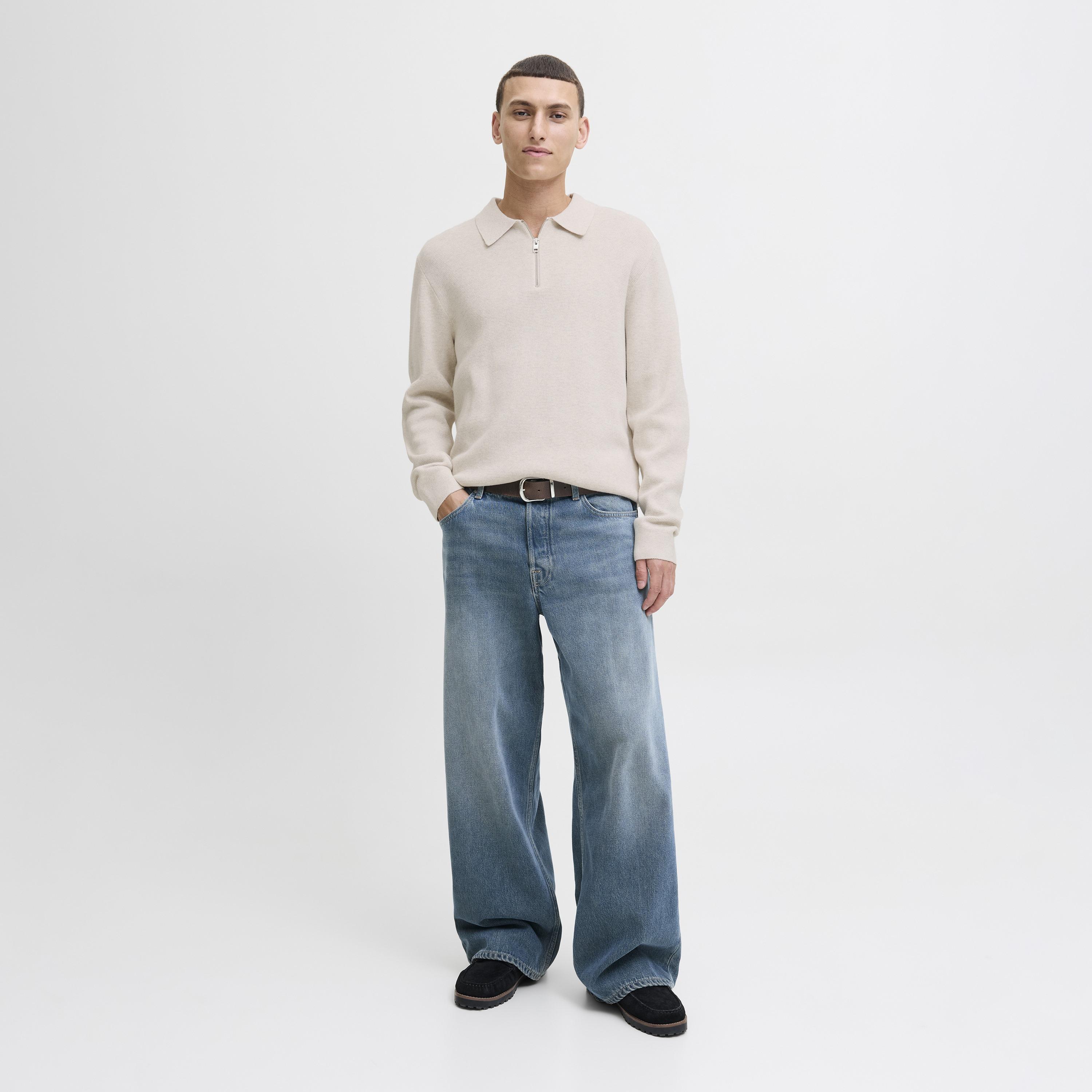 تيشيرت بولو رجالي محبوك بياقة بولو وأكمام طويلة من جاك آند جونز-men-clothing-tshirtsandpolos-polos-image-2
