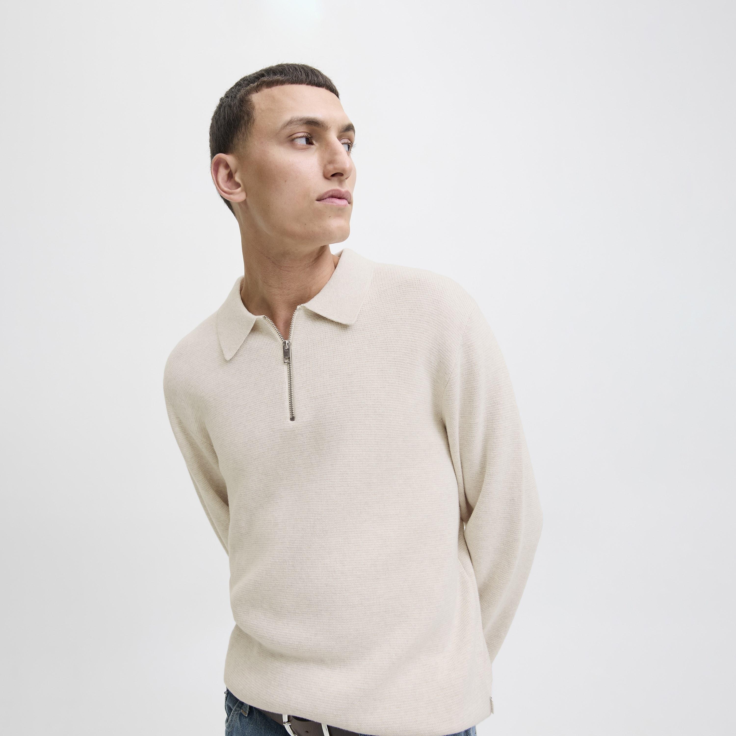 تيشيرت بولو رجالي محبوك بياقة بولو وأكمام طويلة من جاك آند جونز-men-clothing-tshirtsandpolos-polos-image-5