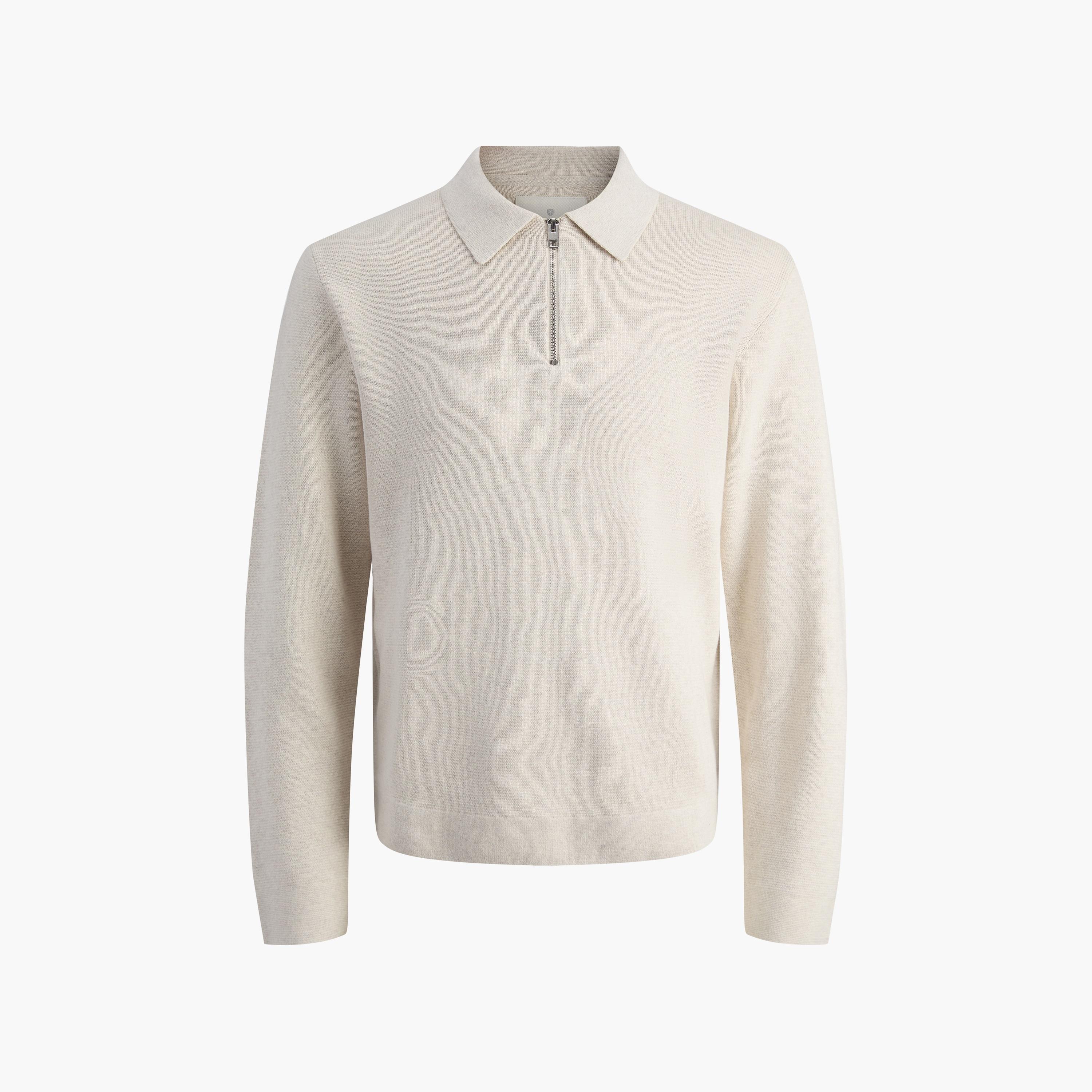 تيشيرت بولو رجالي محبوك بياقة بولو وأكمام طويلة من جاك آند جونز-men-clothing-tshirtsandpolos-polos-image-7