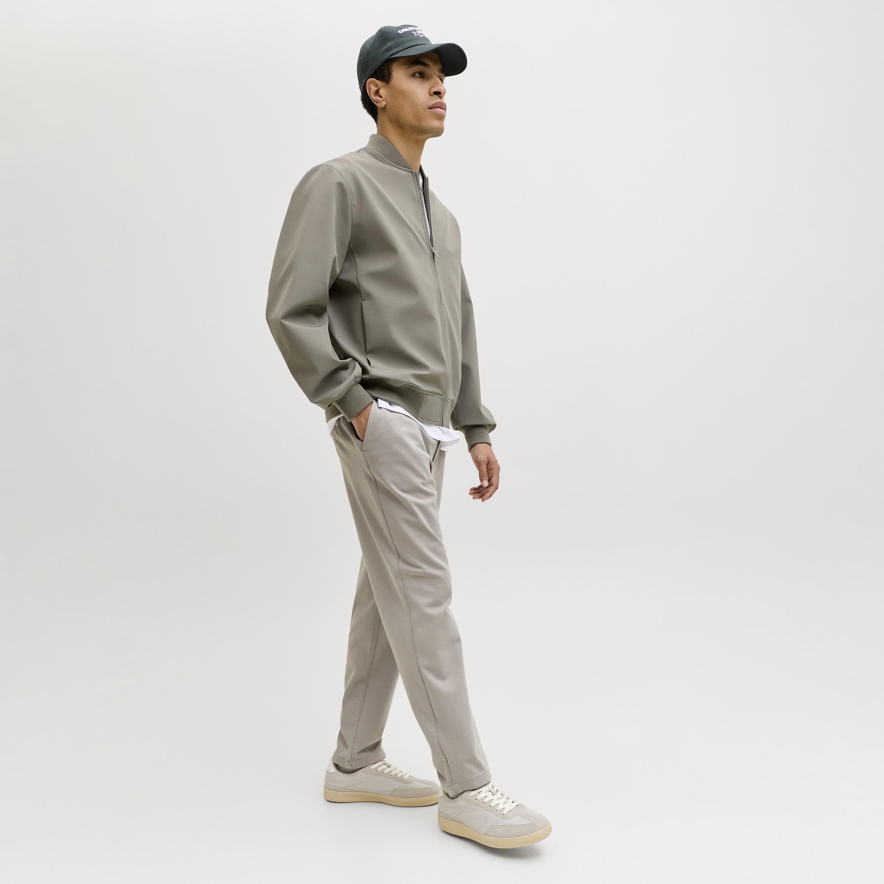Jack & Jones Plain Mid-Rise Elasticated Drawstring Waist Men's Trousers-men-clothing-bottoms-trousersandchinos-trousers-image-2