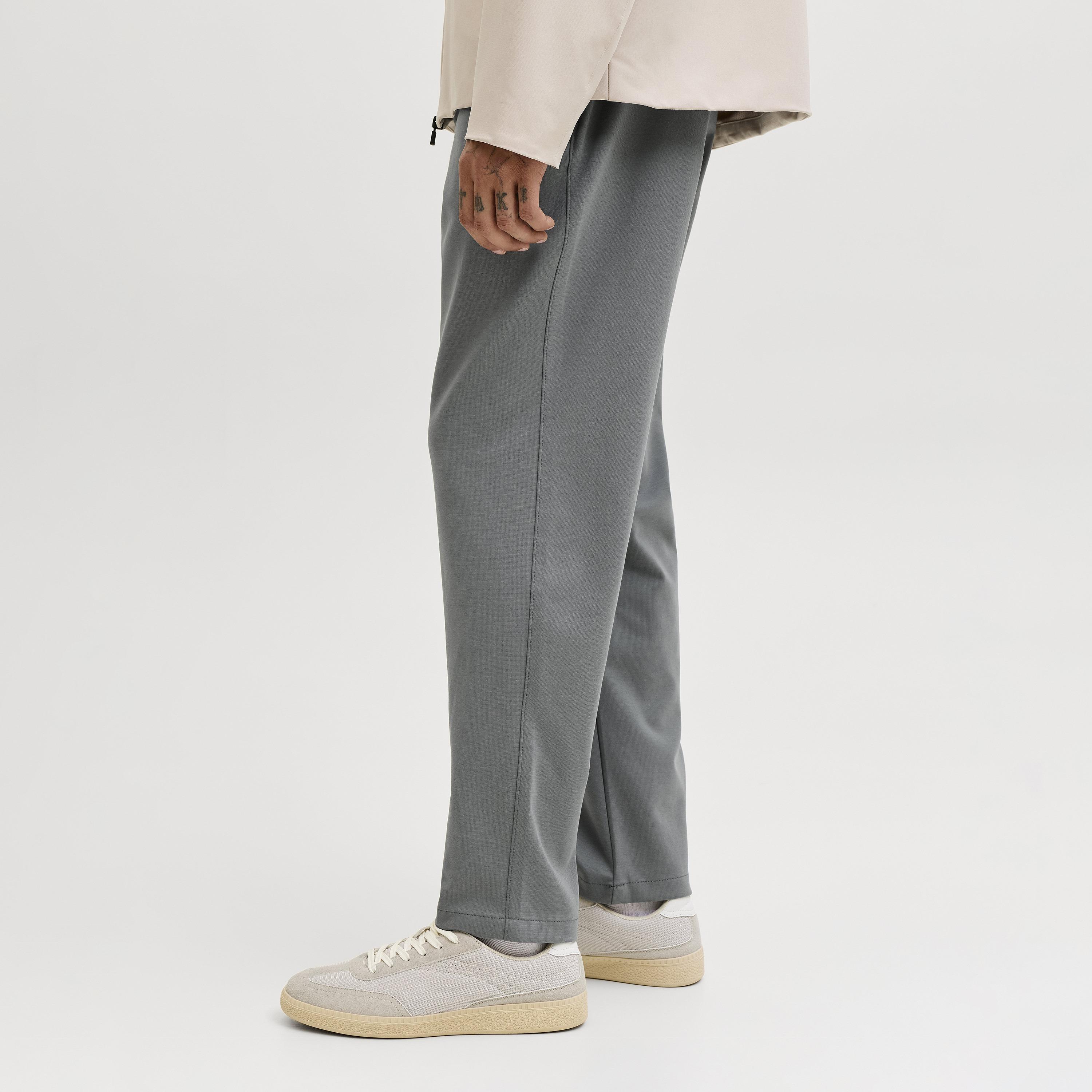 بنطال رجالي سادة بخصر متوسط الارتفاع وشريط مطاطي برباط من جاك آند جونز-men-clothing-bottoms-trousersandchinos-trousers-image-5