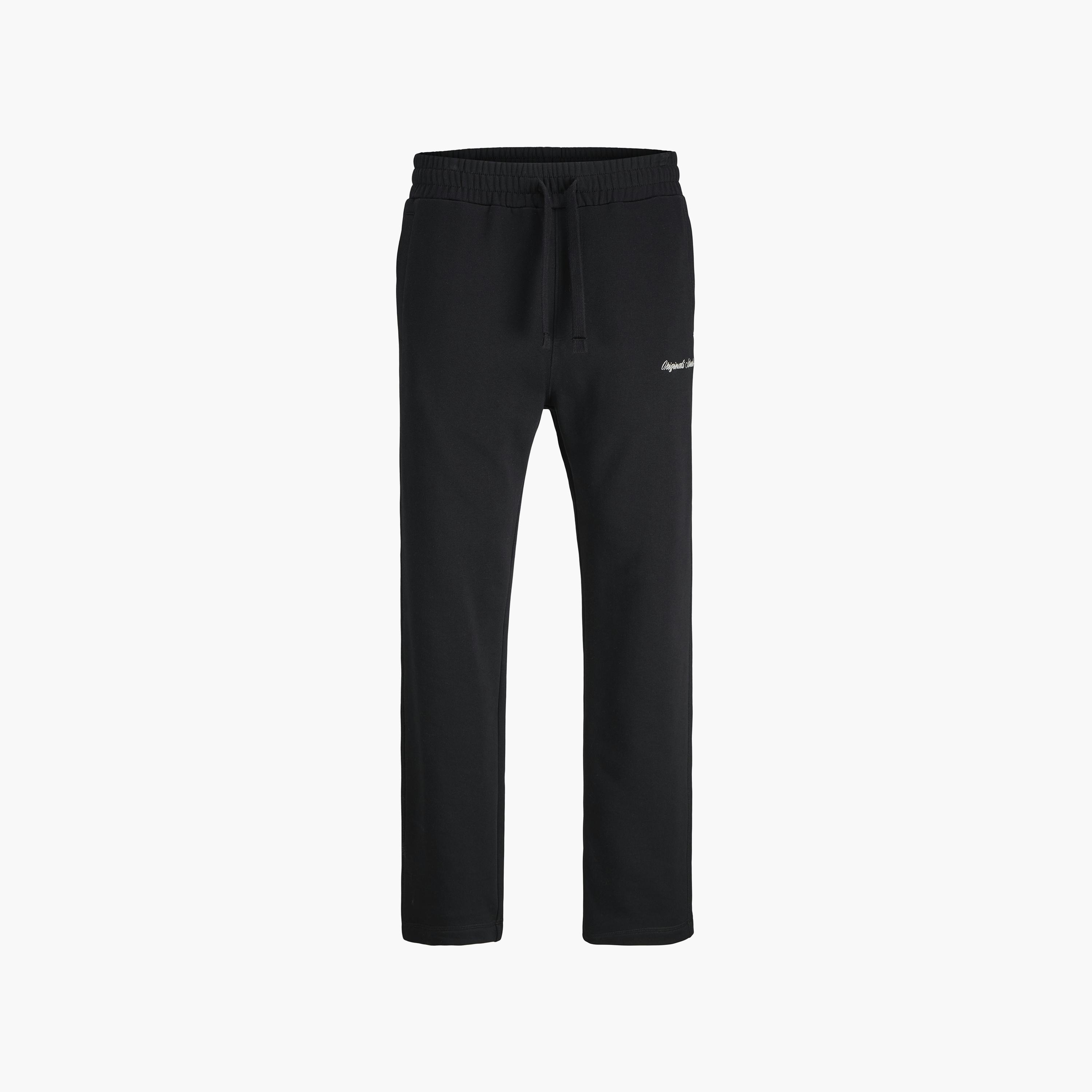 بنطلون رياضي رجالي سادة بخصر متوسط الارتفاع برباط من جاك آند جونز-men-clothing-joggers-image-7
