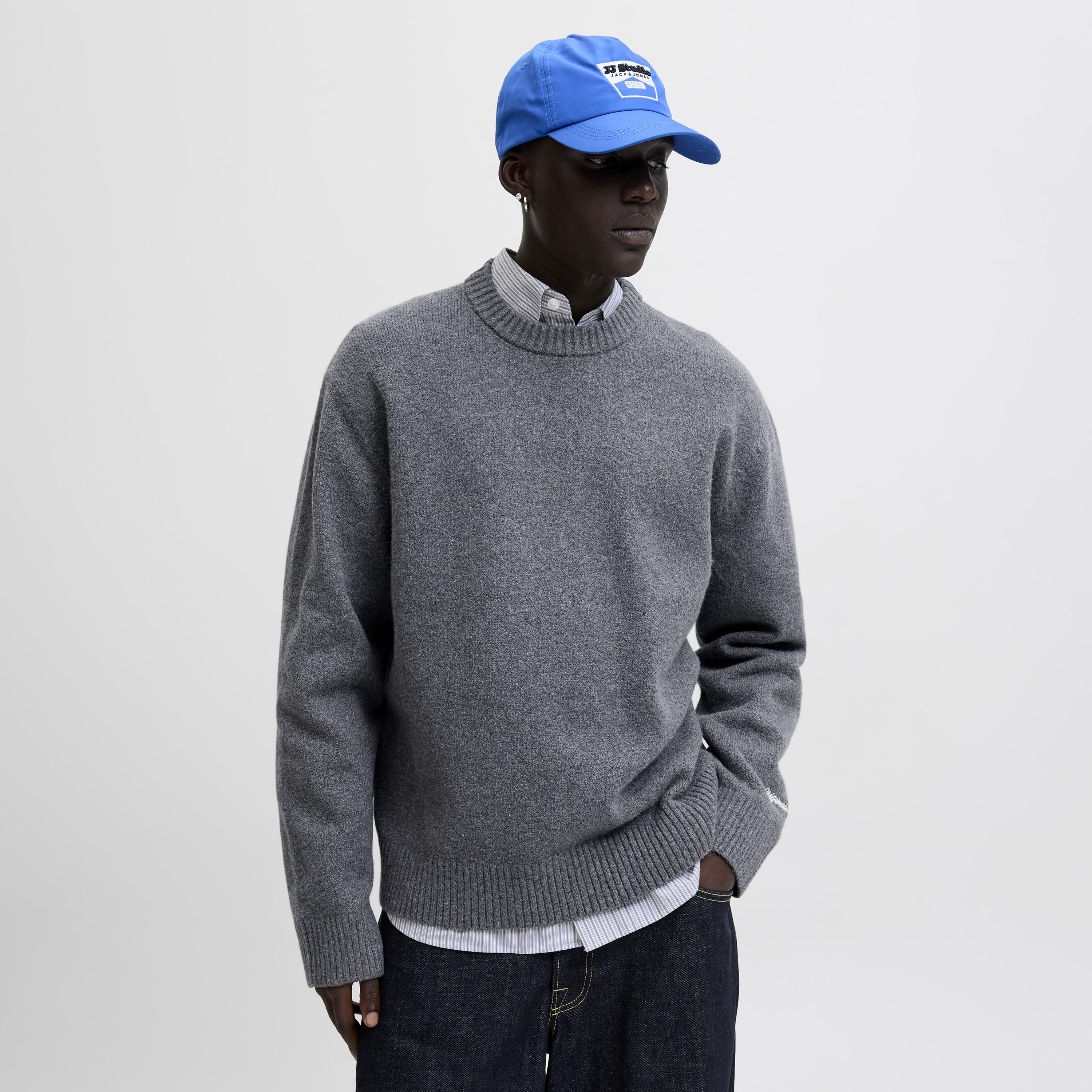 Jack & Jones Plain Crew Neck Long Sleeves Men's Pullover-men-clothing-sweatersandpullovers-image-1