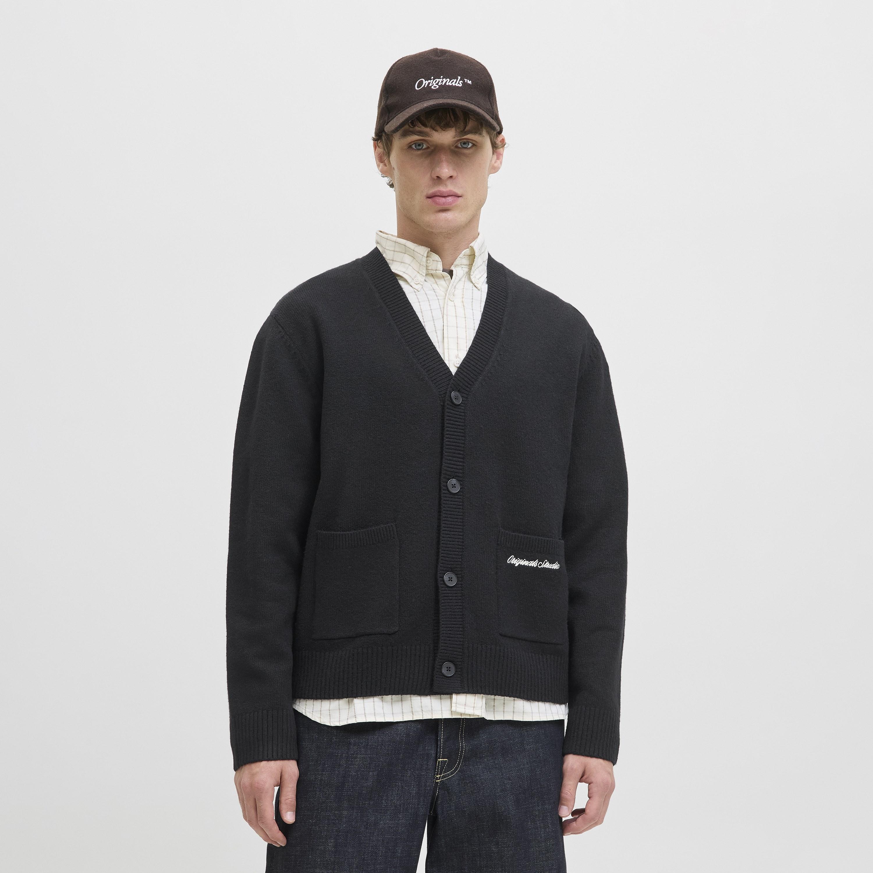 Jack & Jones Plain V-Neck Long Sleeves Men's Cardigan-men-clothing-sweatersandpullovers-image-1