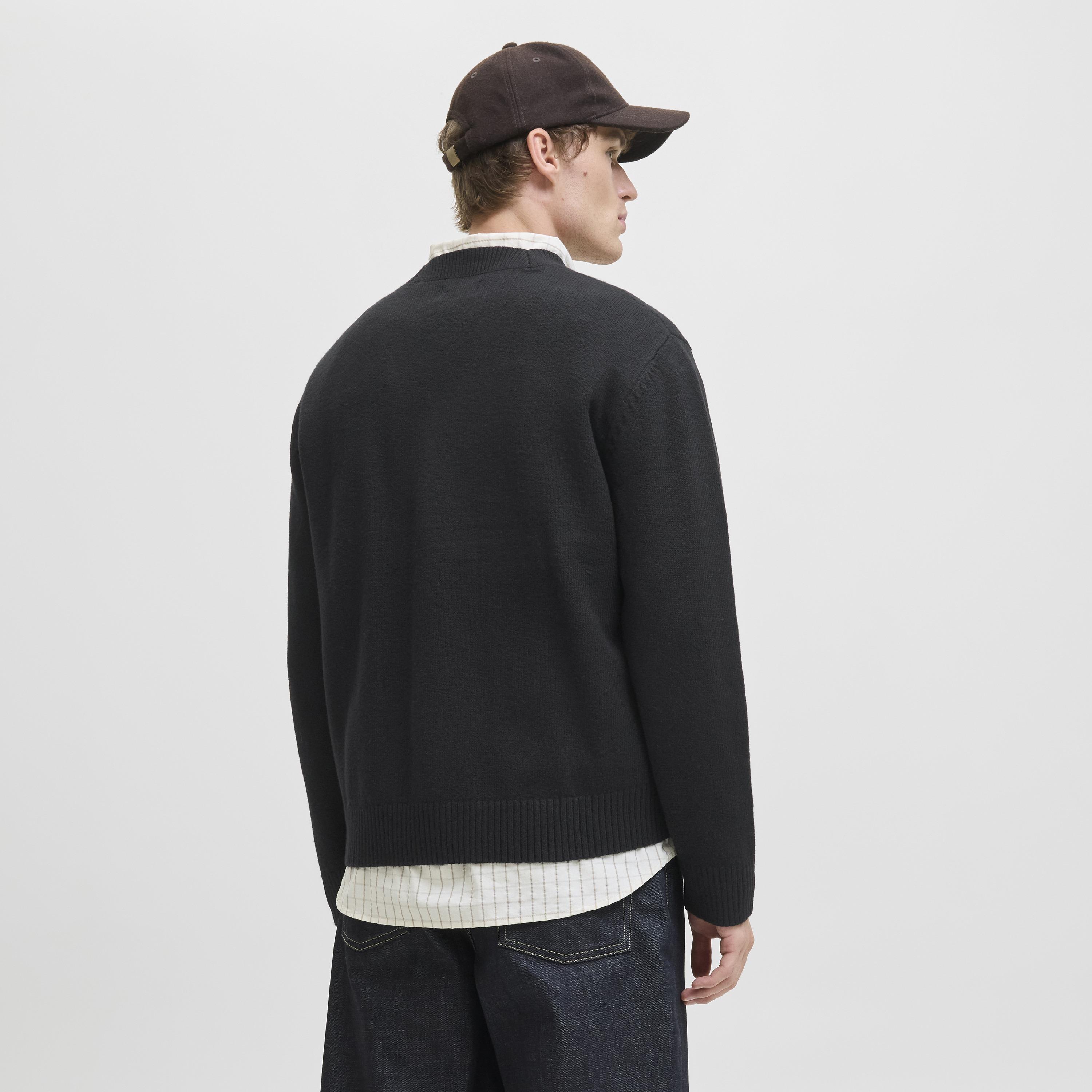 Jack & Jones Plain V-Neck Long Sleeves Men's Cardigan-men-clothing-sweatersandpullovers-image-4