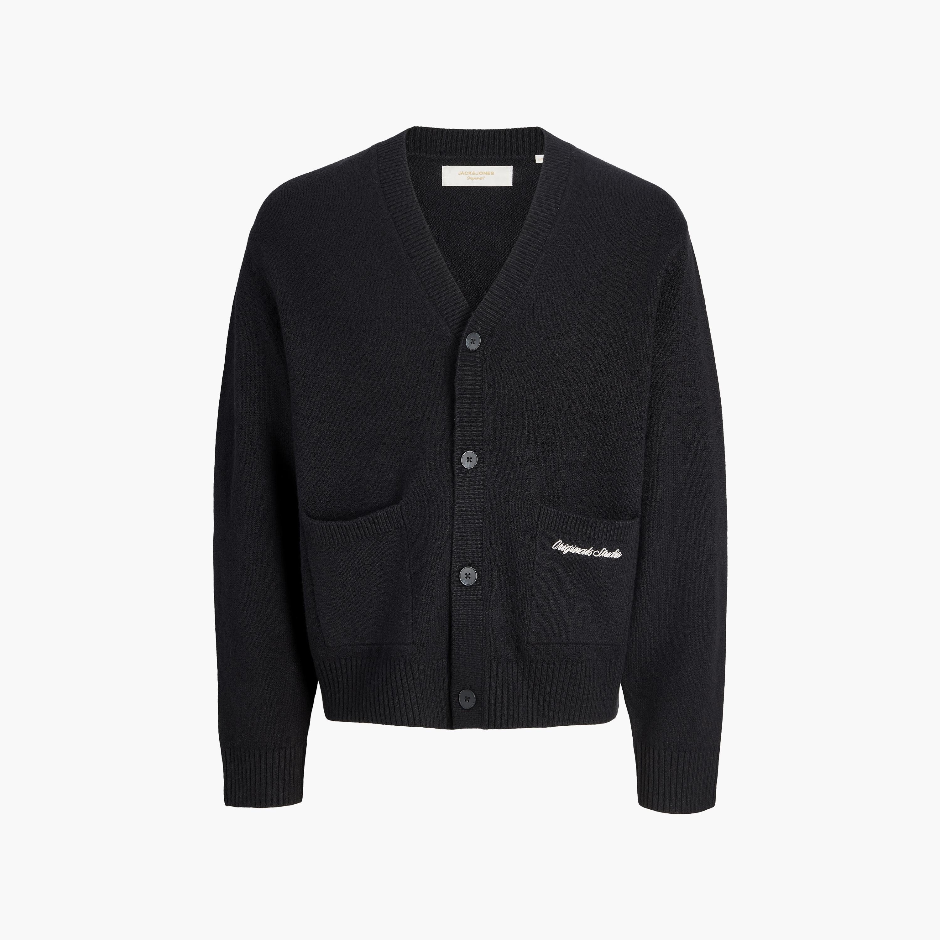 Jack & Jones Plain V-Neck Long Sleeves Men's Cardigan-men-clothing-sweatersandpullovers-image-7