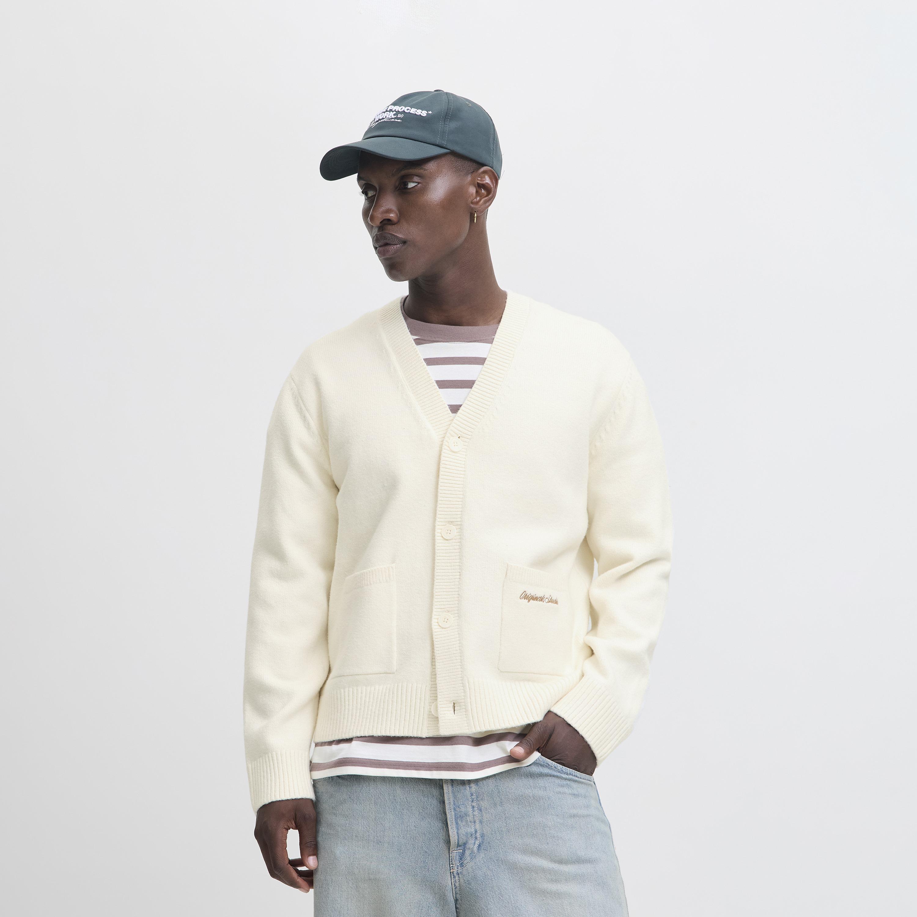 Jack & Jones Plain V-Neck Long Sleeves Men's Cardigan-men-clothing-sweatersandpullovers-image-1