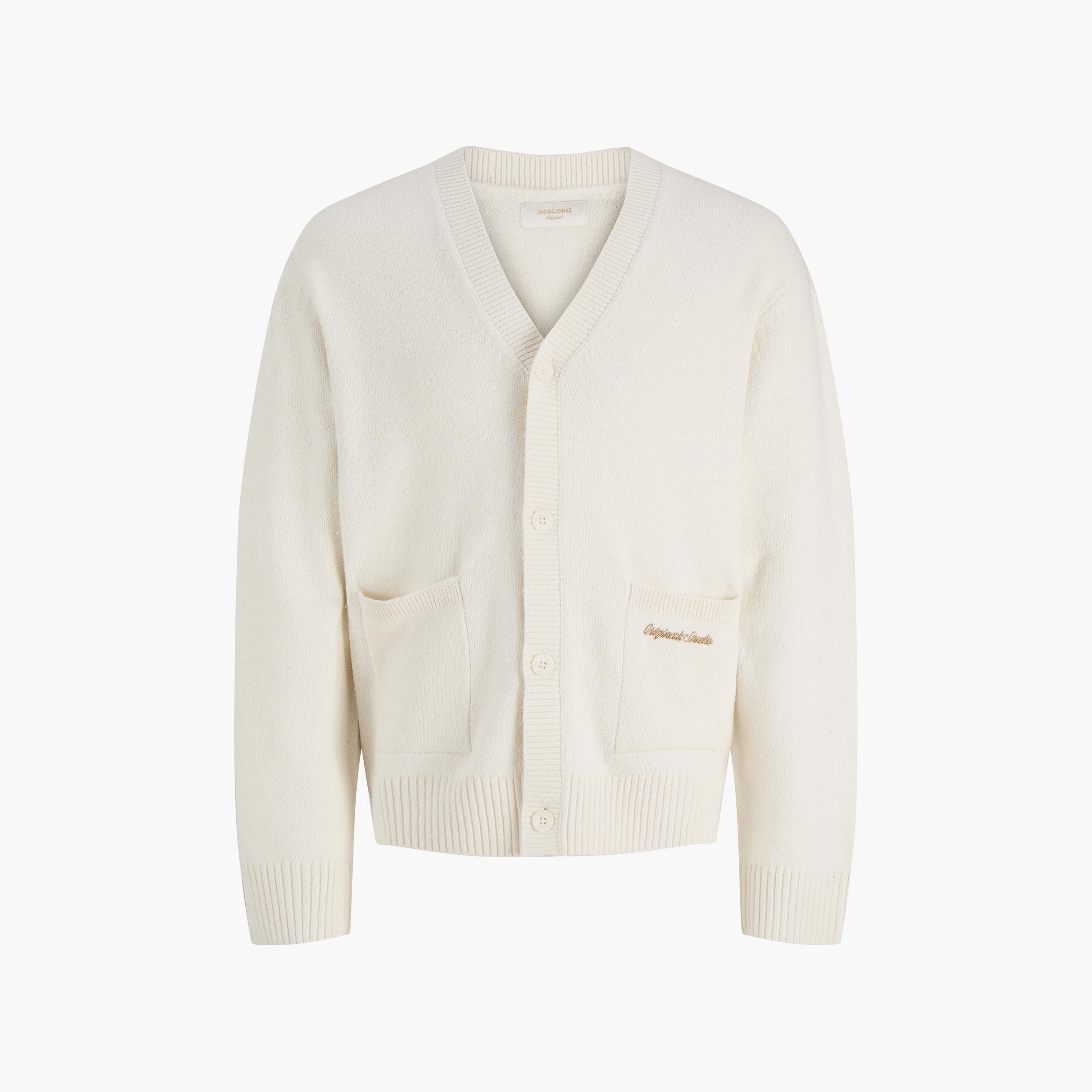 Jack & Jones Plain V-Neck Long Sleeves Men's Cardigan-men-clothing-sweatersandpullovers-image-5