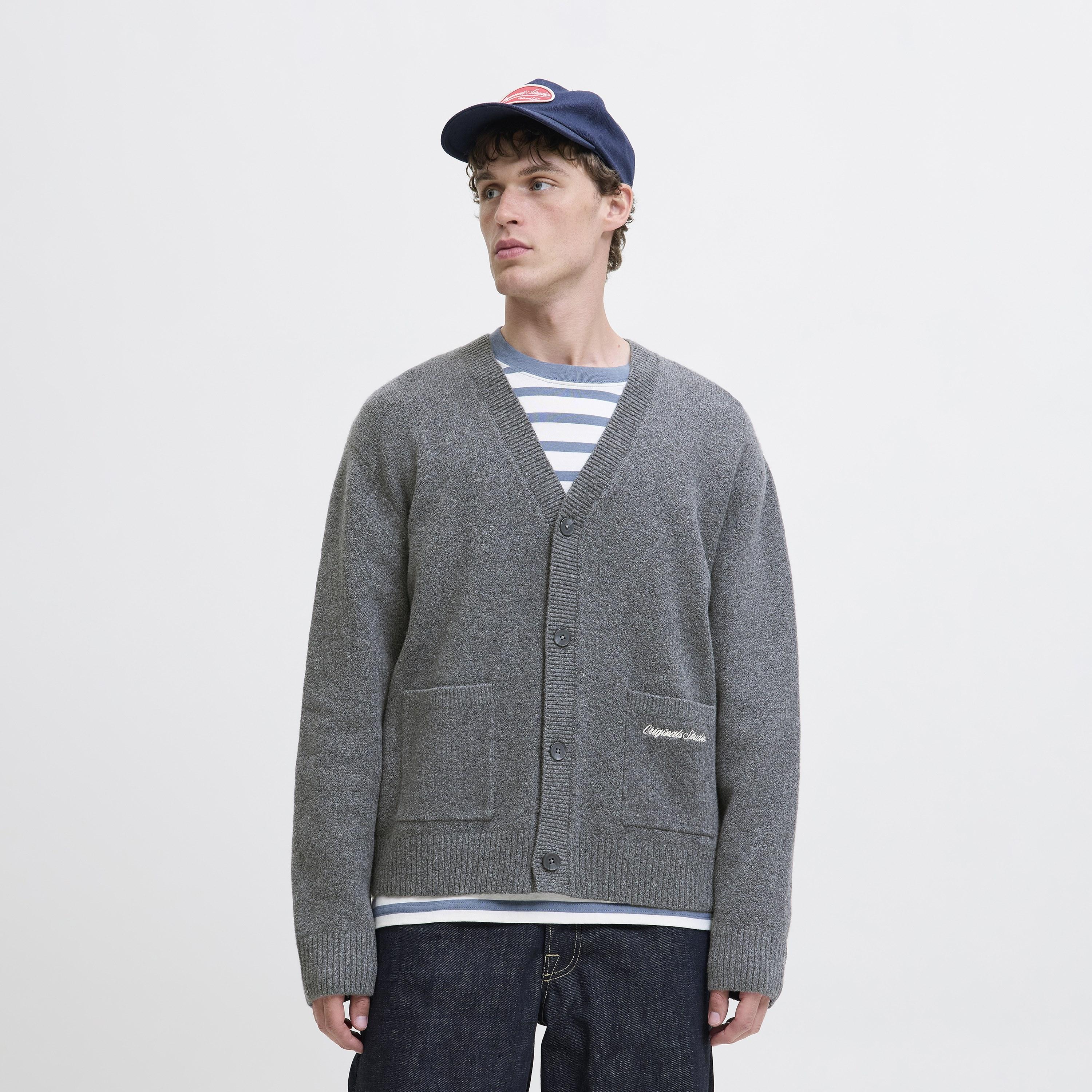 Jack & Jones Plain V-Neck Long Sleeves Men's Cardigan-men-clothing-sweatersandpullovers-image-15