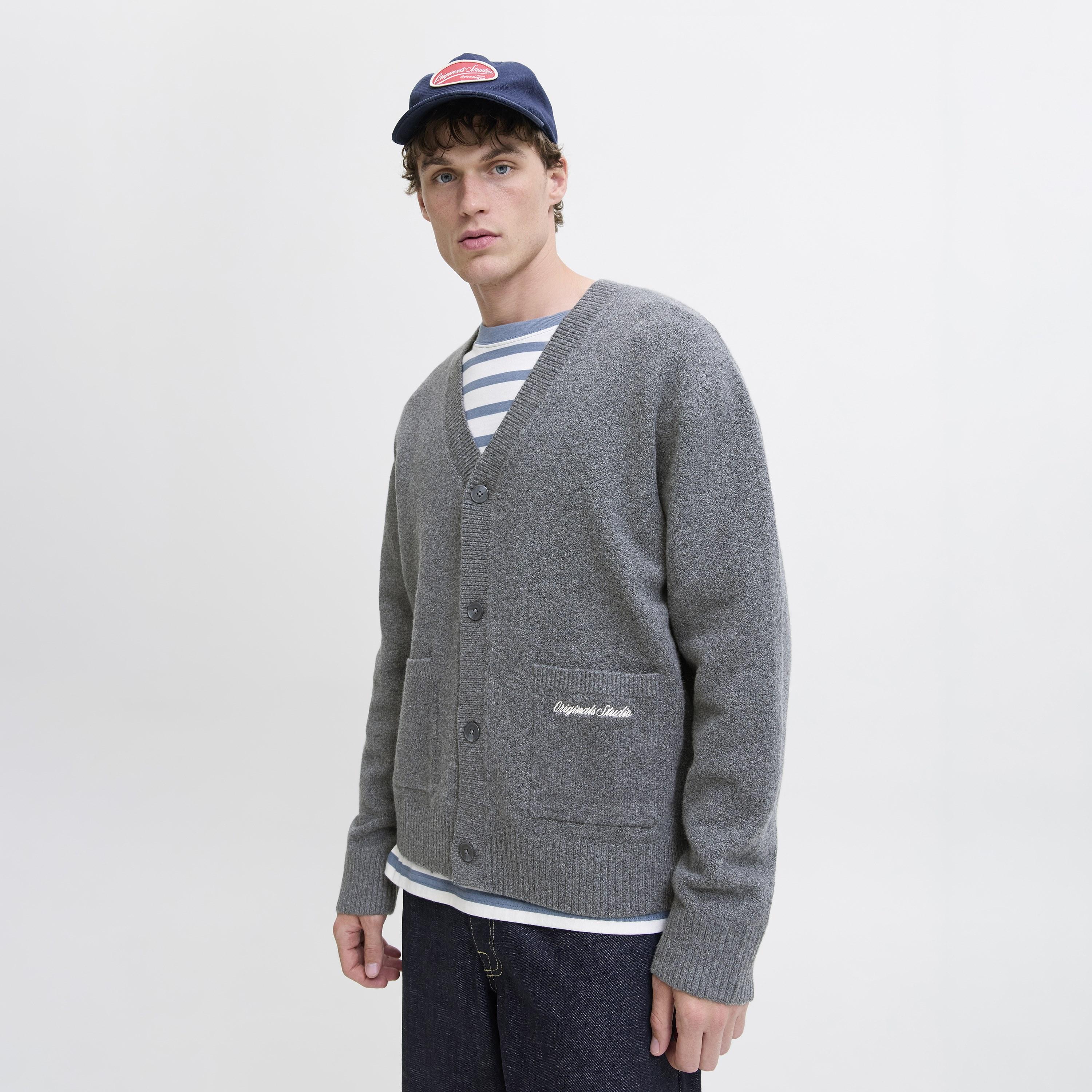 Jack & Jones Plain V-Neck Long Sleeves Men's Cardigan-men-clothing-sweatersandpullovers-image-19