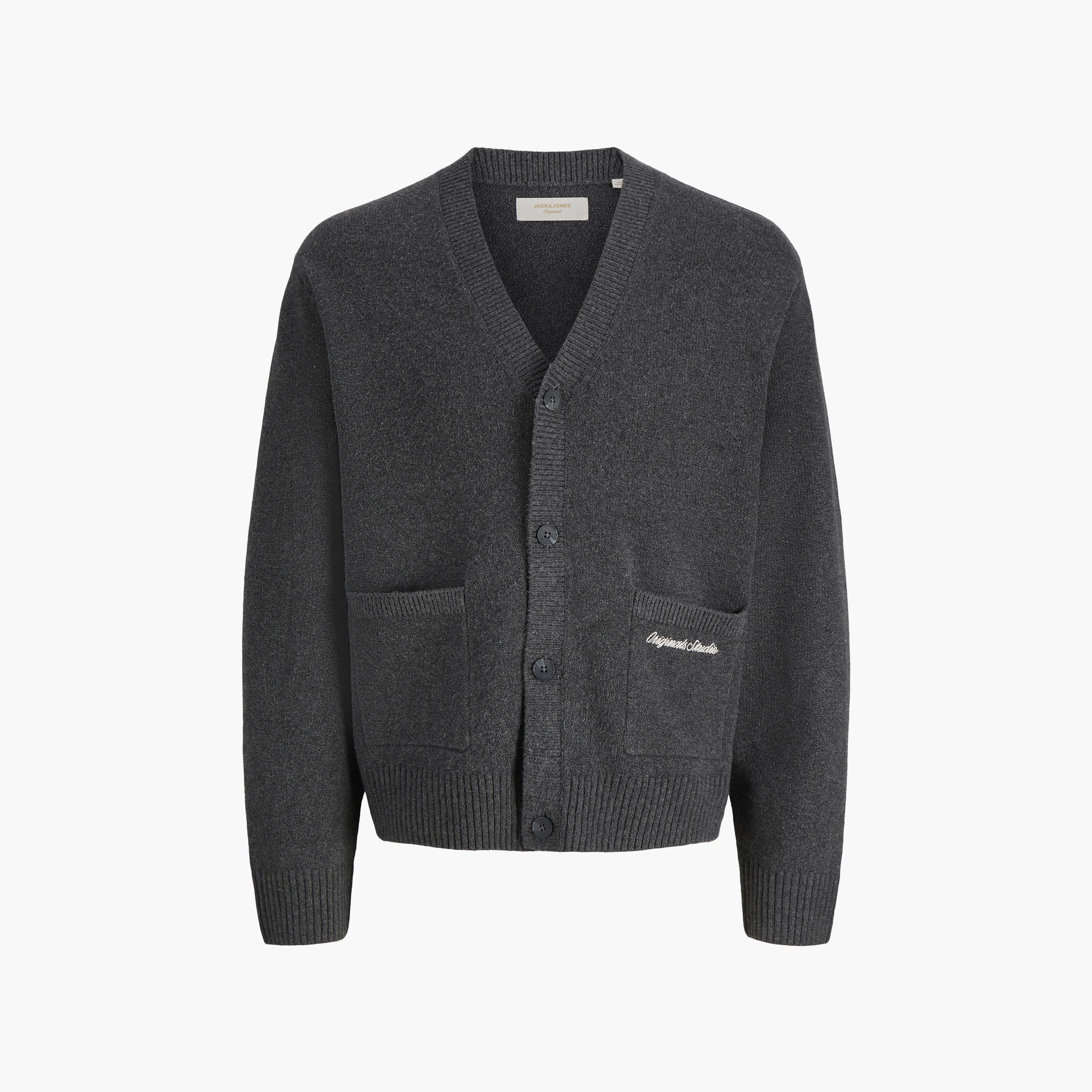 Jack & Jones Plain V-Neck Long Sleeves Men's Cardigan-men-clothing-sweatersandpullovers-image-21