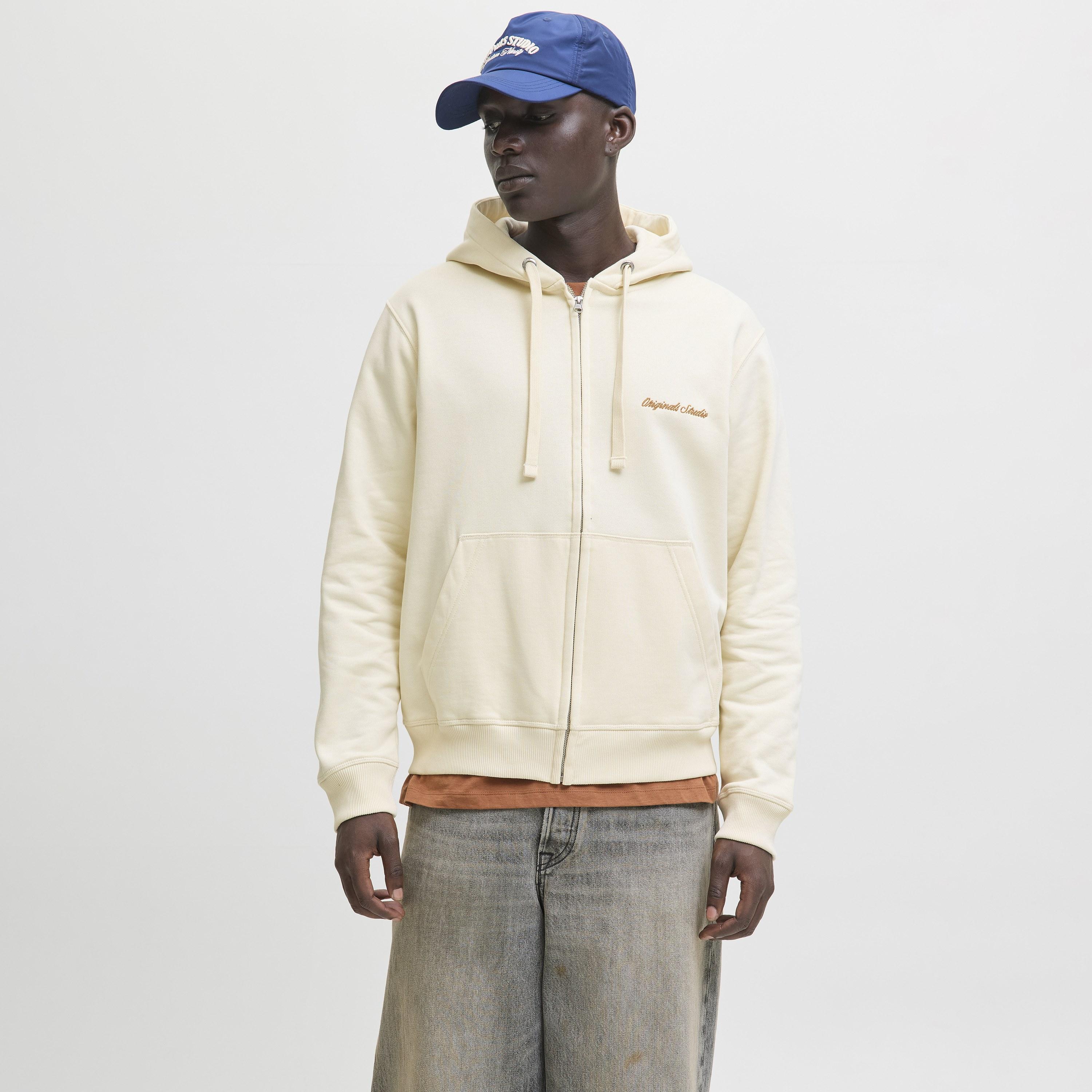 سويت شيرت رجالي سادة بهودي وأكمام طويلة وسحاب إغلاق كامل من جاك آند جونز-men-winterwear-hoodiesandsweatshirts-image-1