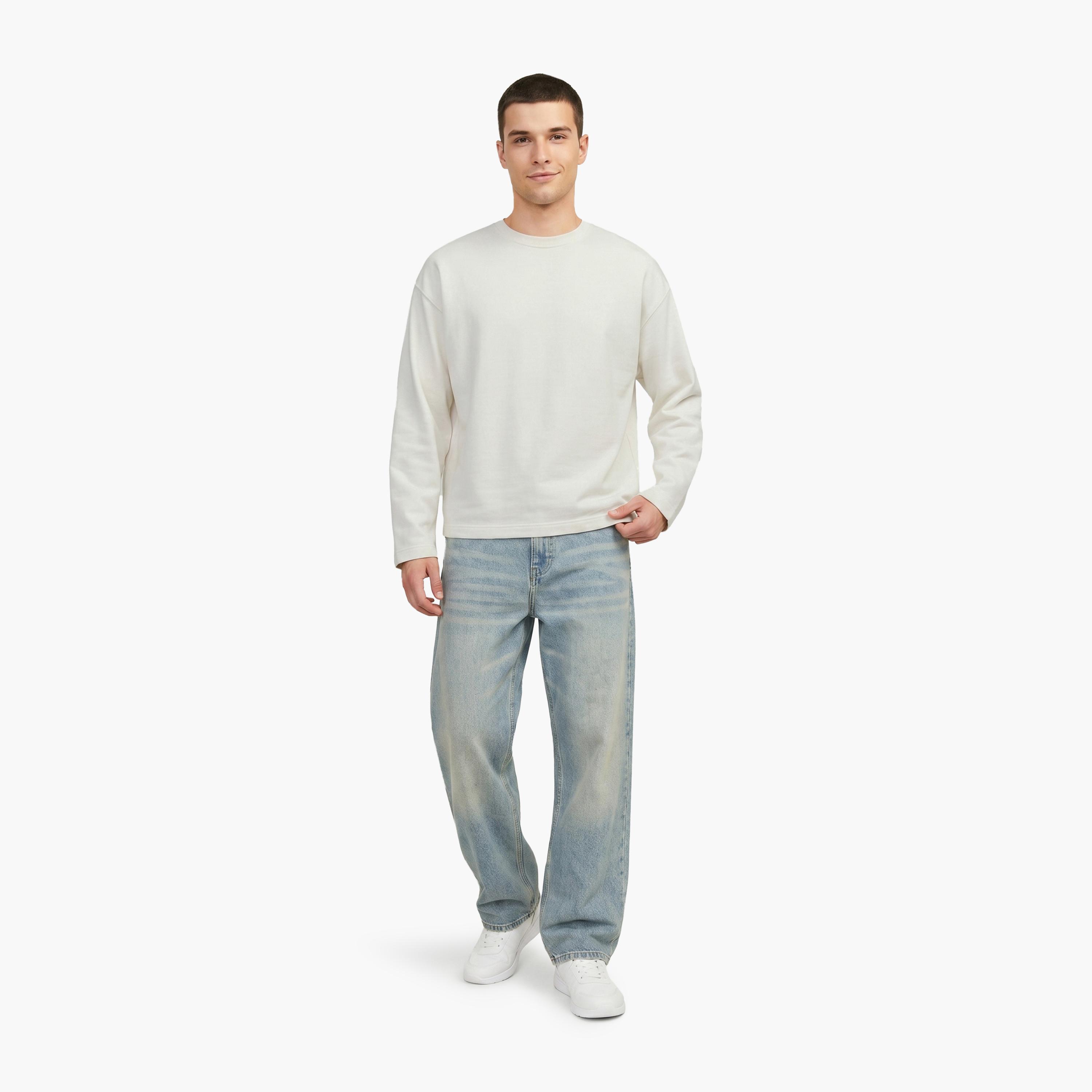 Jack & Jones Graphic Text-Print Crew Neck Long Sleeves Men's Sweatshirt-men-winterwear-hoodiesandsweatshirts-image-2
