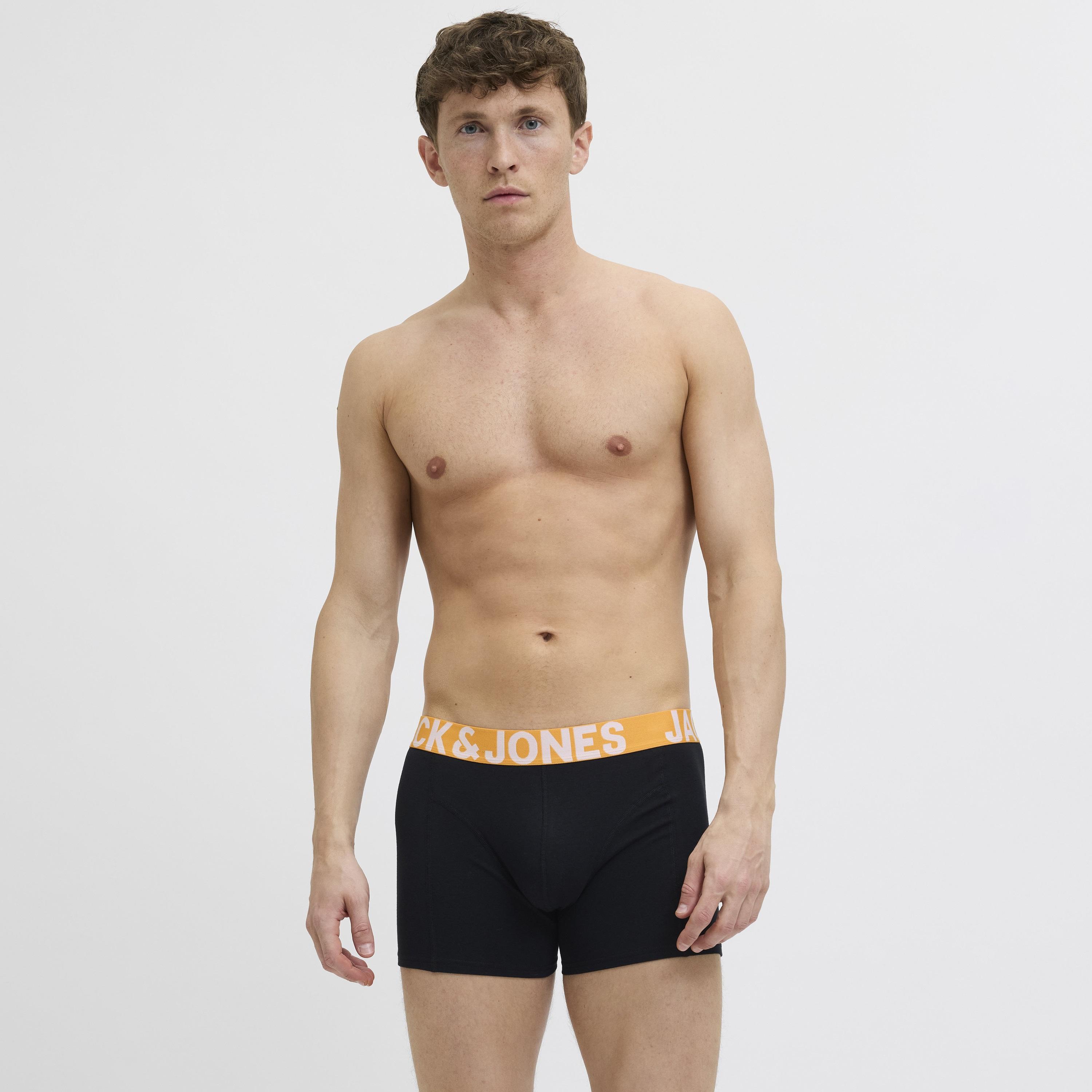 Jack & Jones Pack of 3 Brand Print Waistband Men's Trunks-men-clothing-innerwear-underwear-image-2