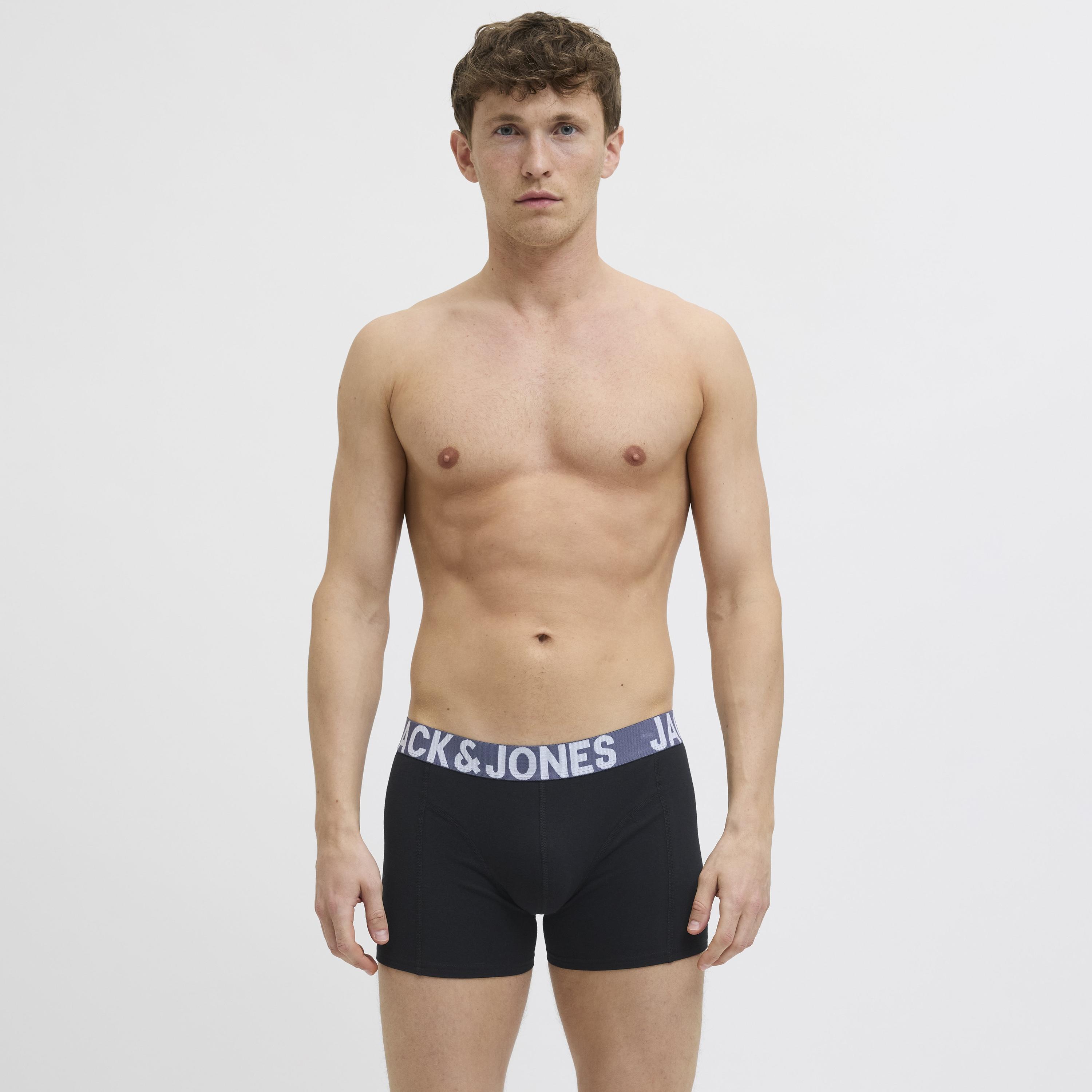 Jack & Jones Pack of 3 Brand Print Waistband Men's Trunks-men-clothing-innerwear-underwear-image-3