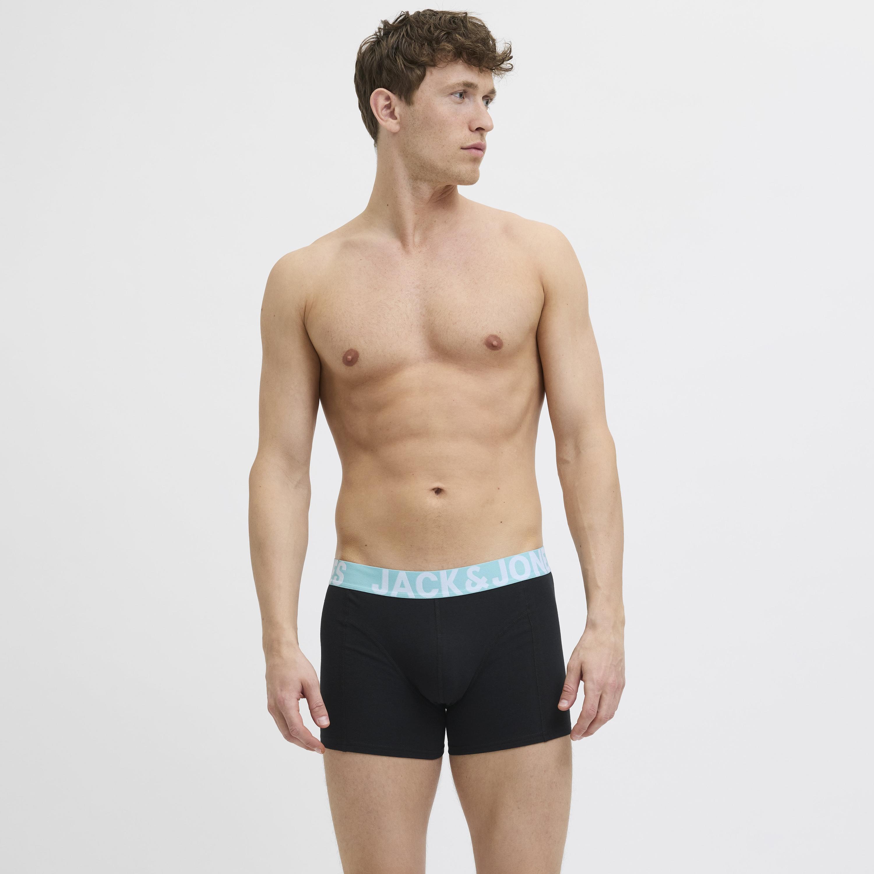 Jack & Jones Pack of 3 Brand Print Waistband Men's Trunks-men-clothing-innerwear-underwear-image-4