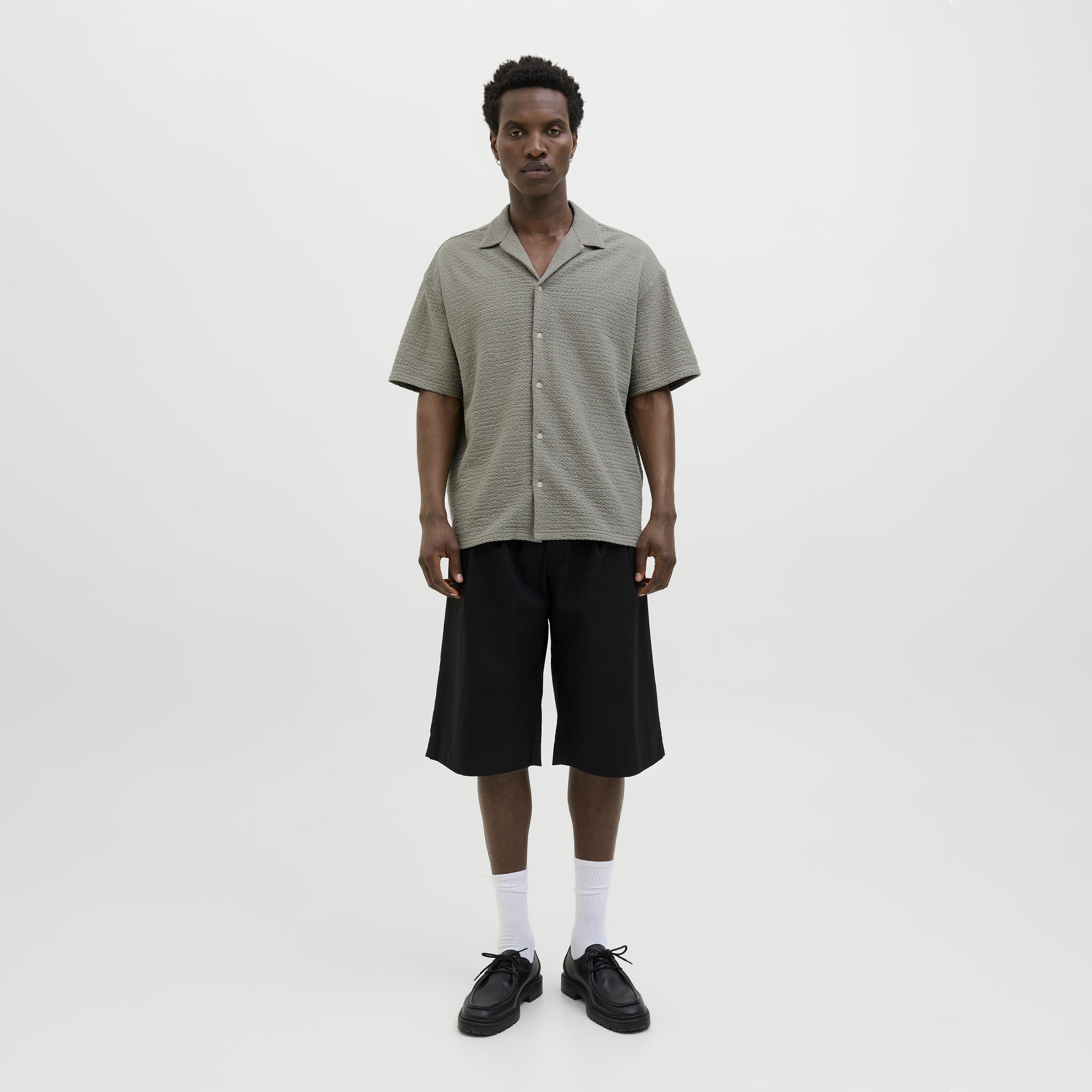 Jack & Jones Regular Fit Crinkled Resort Collar Short Sleeves Men's Shirt-men-clothing-shirts-image-2