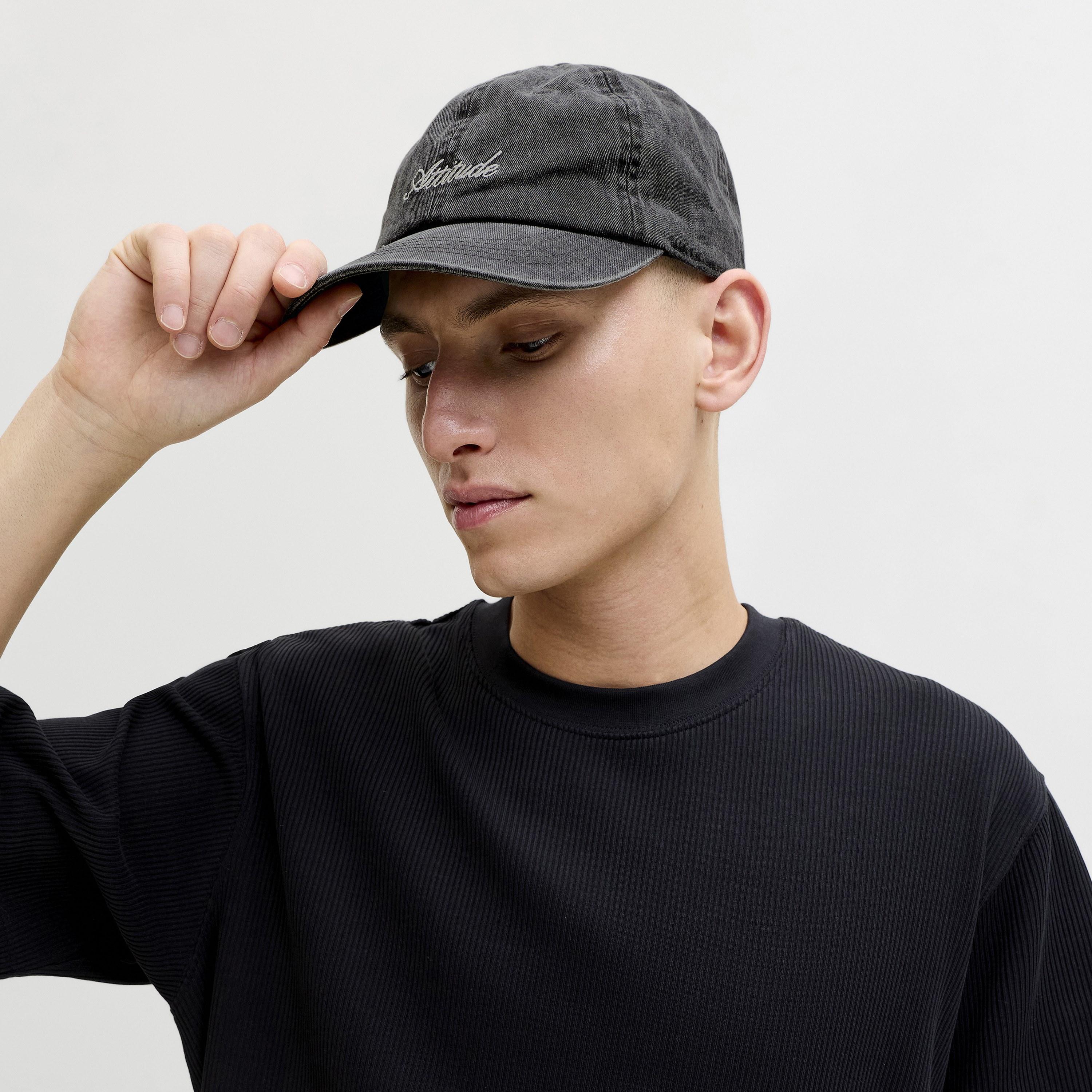 Jack & Jones Jacsoft Base Washed Text-Embroidered Baseball Cotton Men's Cap | 12288502-men-caps-image-7