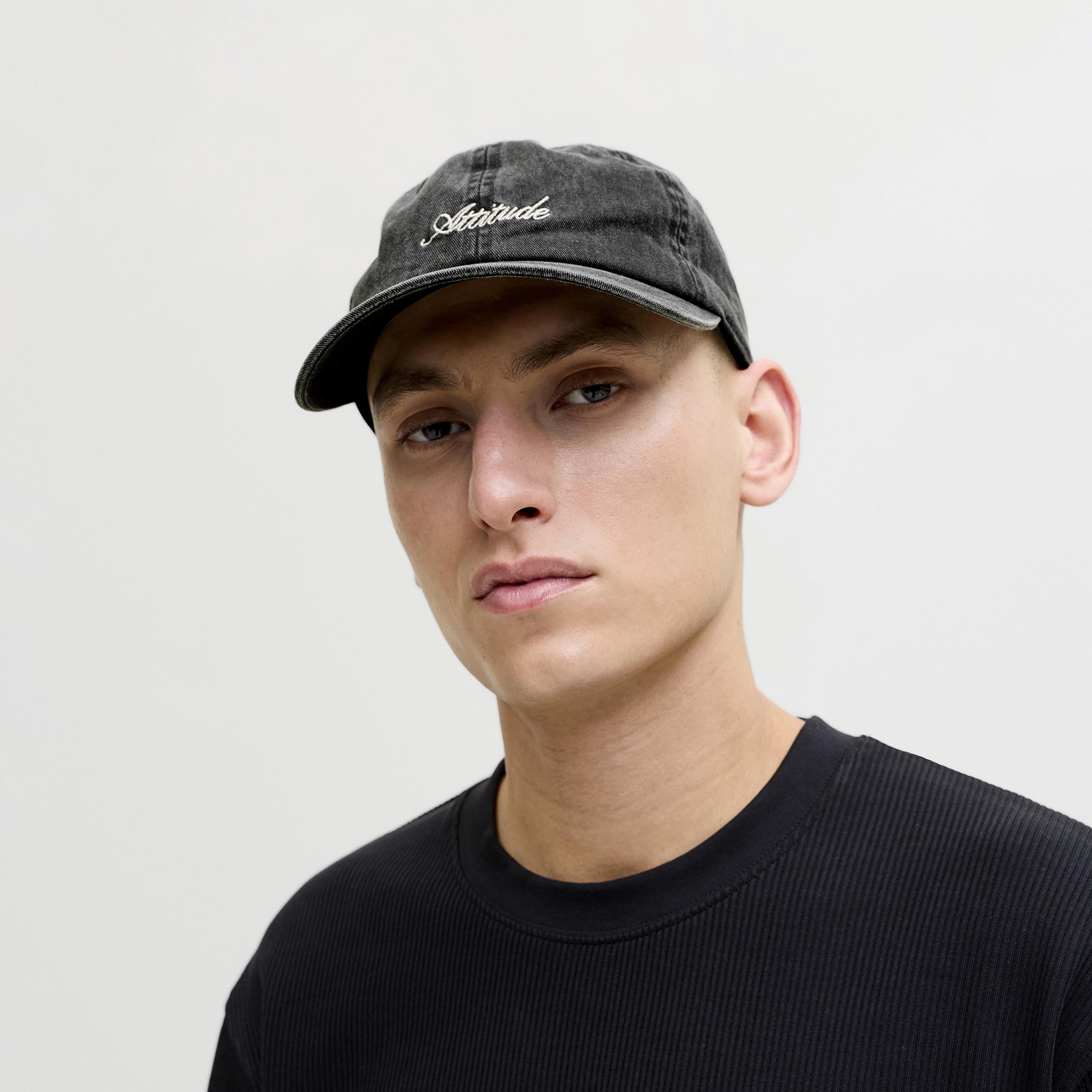 Jack & Jones Jacsoft Base Washed Text-Embroidered Baseball Cotton Men's Cap | 12288502-men-caps-image-8