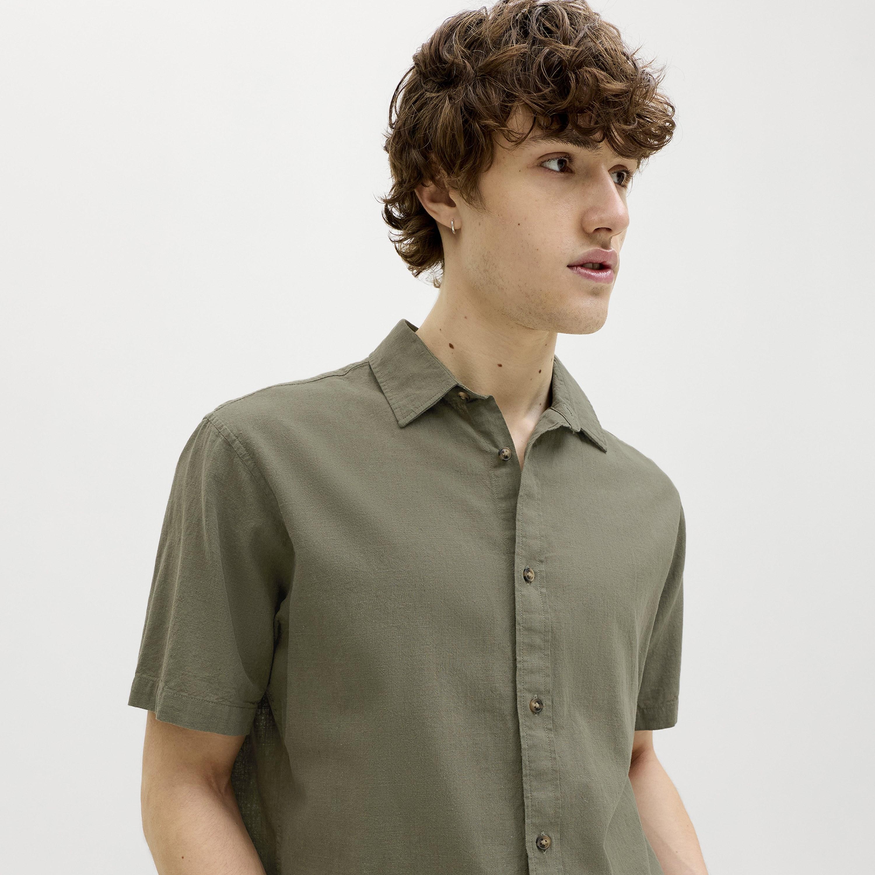 Jack & Jones Regular Fit Plain Spread Collar Short Sleeves Men's Shirt-men-clothing-shirts-image-3