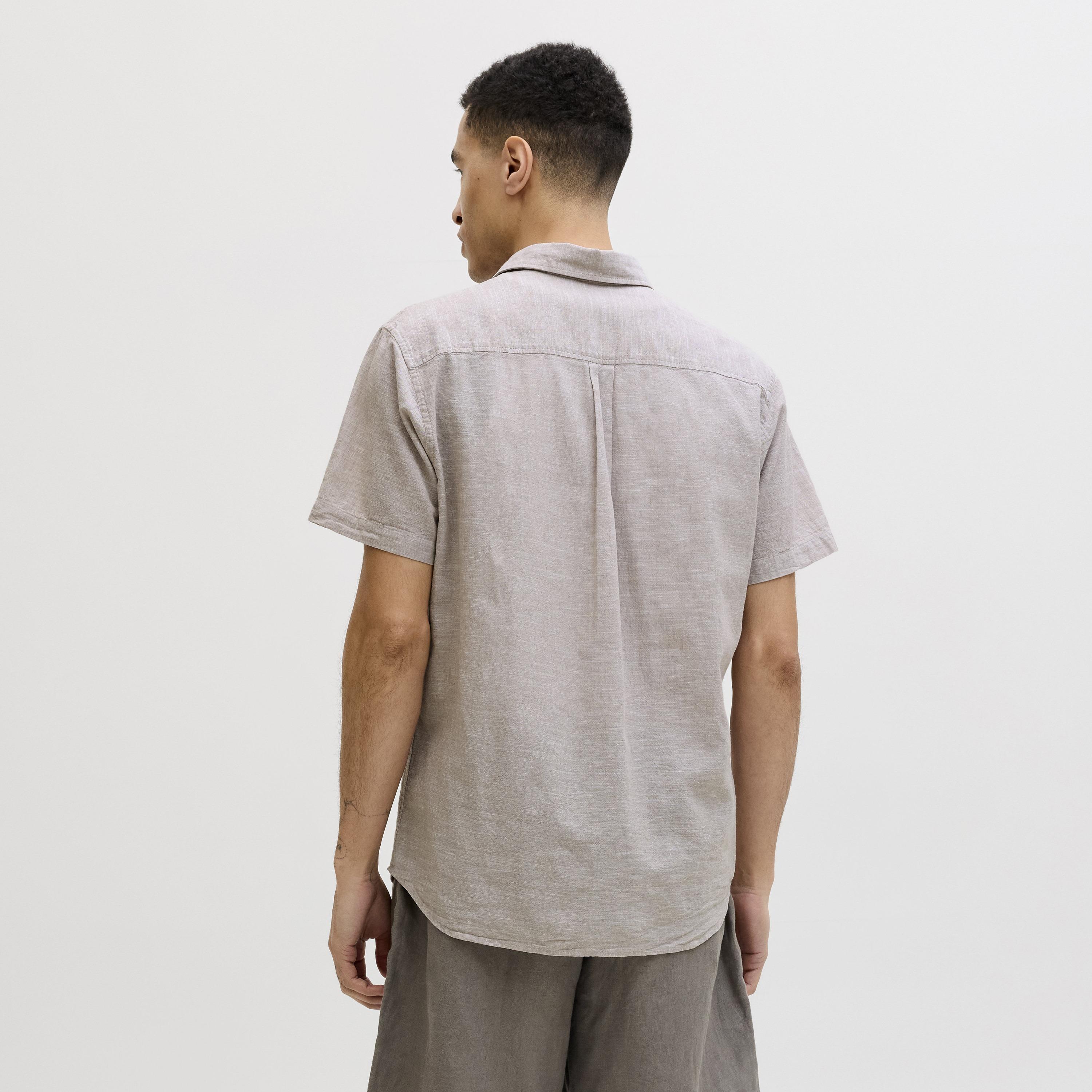 Jack & Jones Regular Fit Plain Spread Collar Short Sleeves Men's Shirt-men-clothing-shirts-image-4