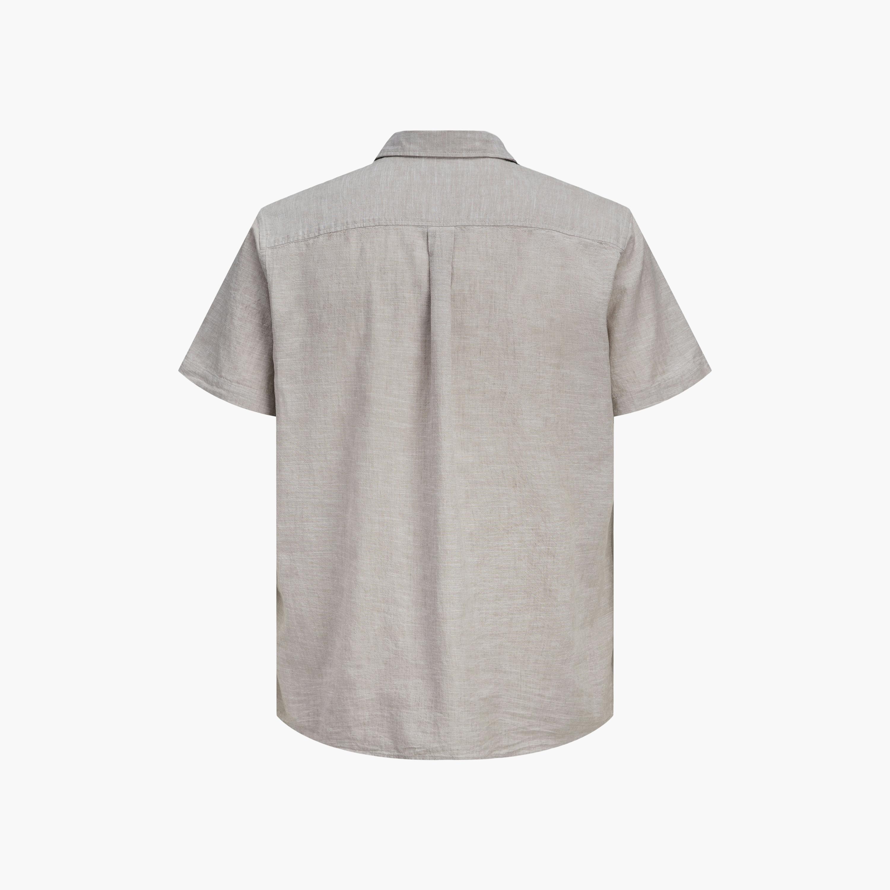 Jack & Jones Regular Fit Plain Spread Collar Short Sleeves Men's Shirt-men-clothing-shirts-image-8