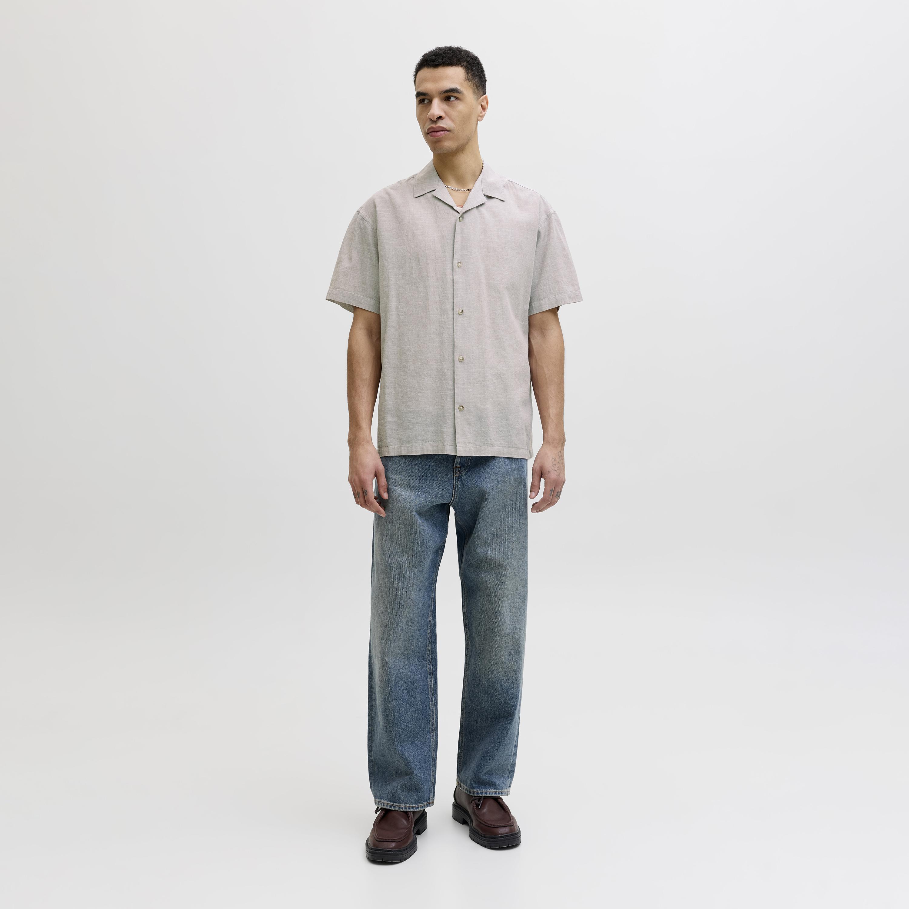 Jack & Jones Regular Fit Plain Resort Collar Short Sleeves Men's Shirt-men-clothing-shirts-image-2