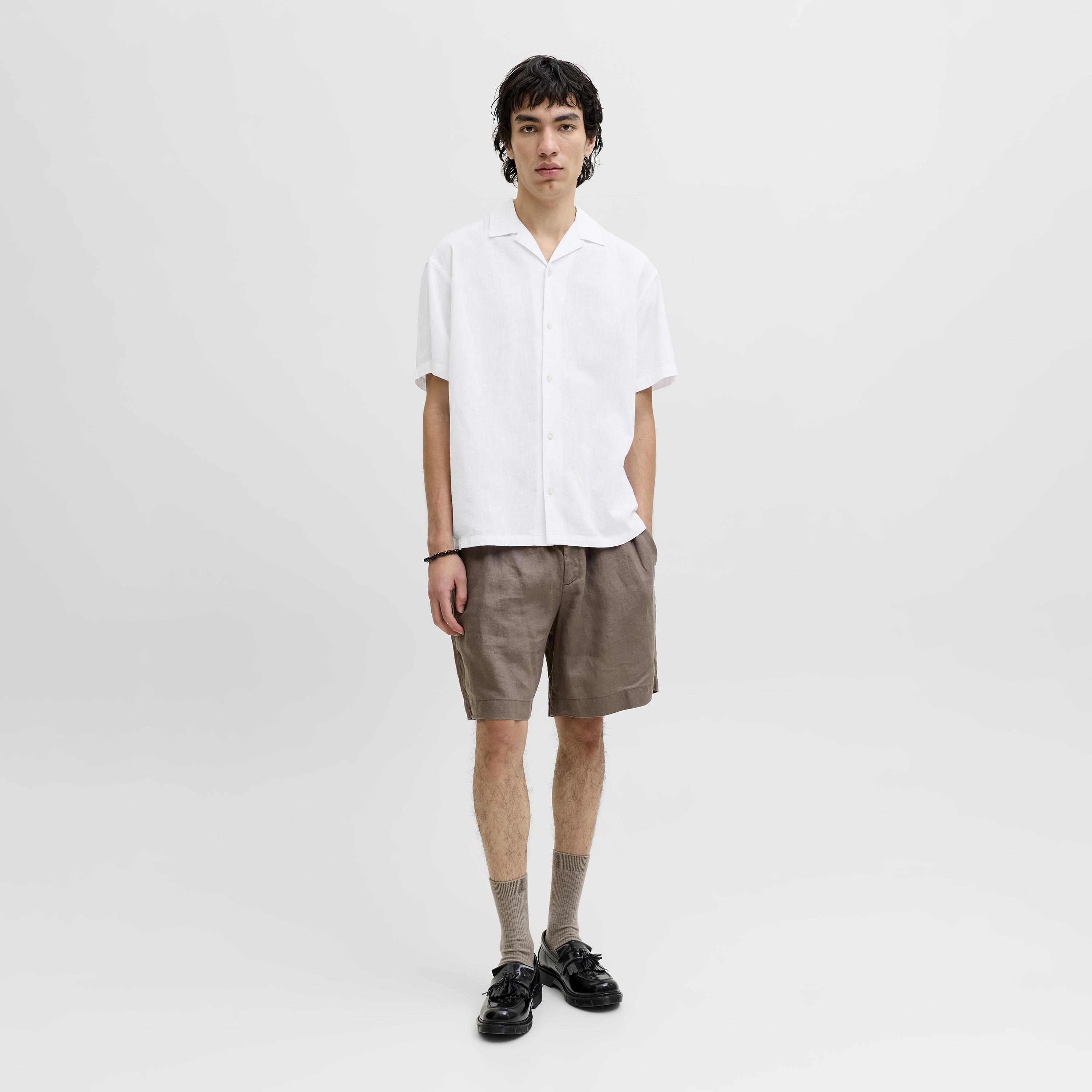 Jack & Jones Regular Fit Plain Resort Collar Short Sleeves Men's Shirt-men-clothing-shirts-image-2