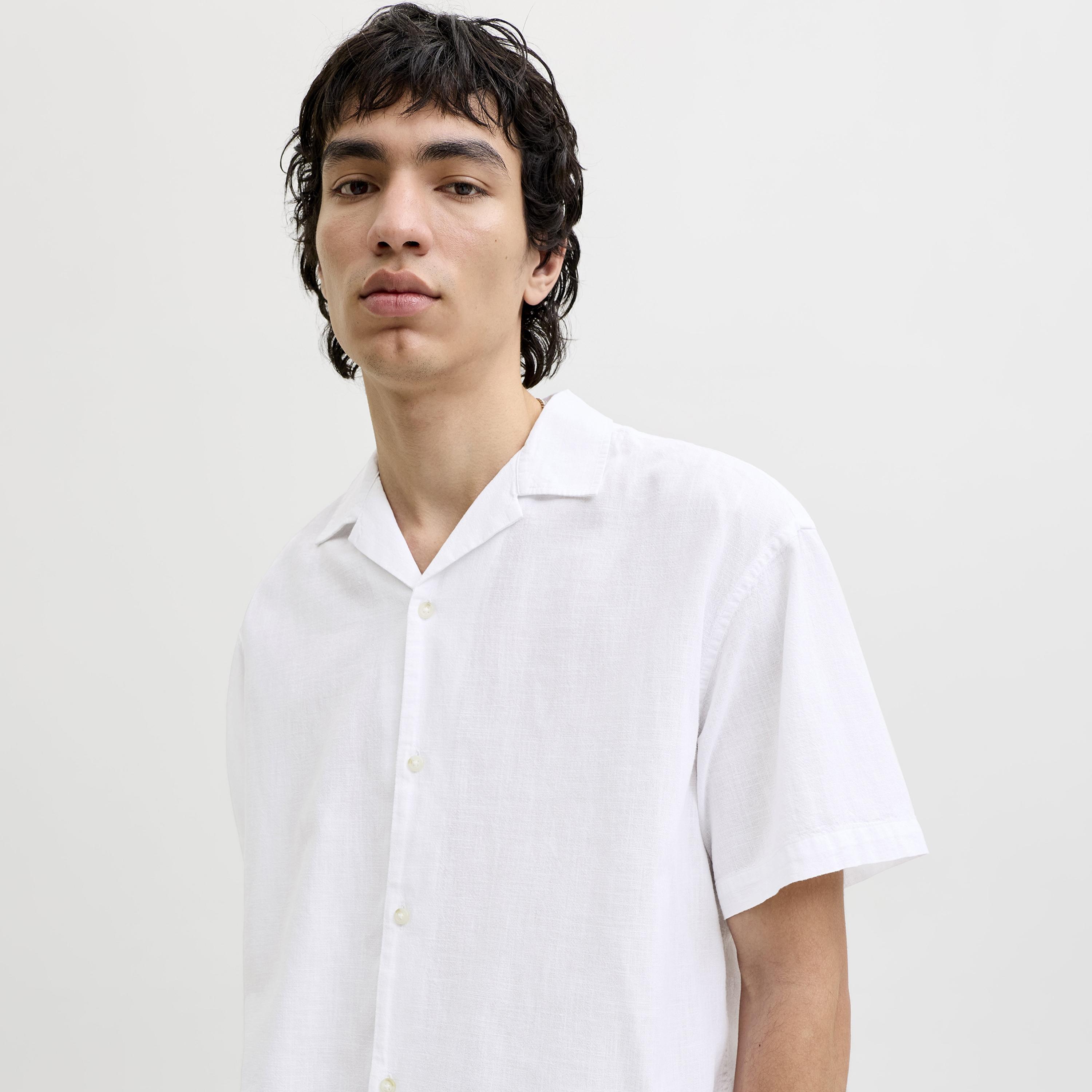 Jack & Jones Regular Fit Plain Resort Collar Short Sleeves Men's Shirt-men-clothing-shirts-image-10