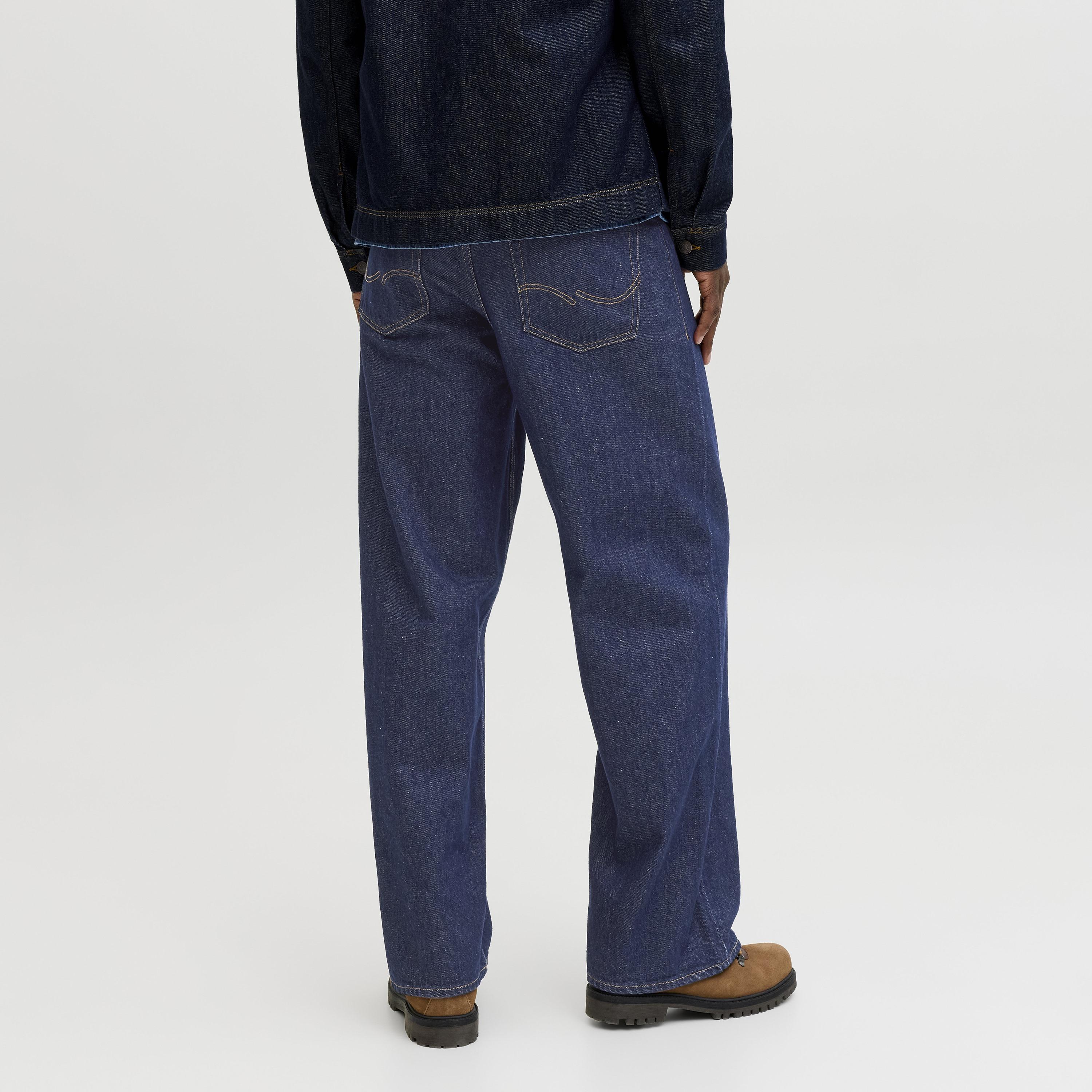 Jack & Jones Wide Leg Fit Dark Washed Mid-Rise Men's Jeans-men-clothing-bottoms-jeans-image-4