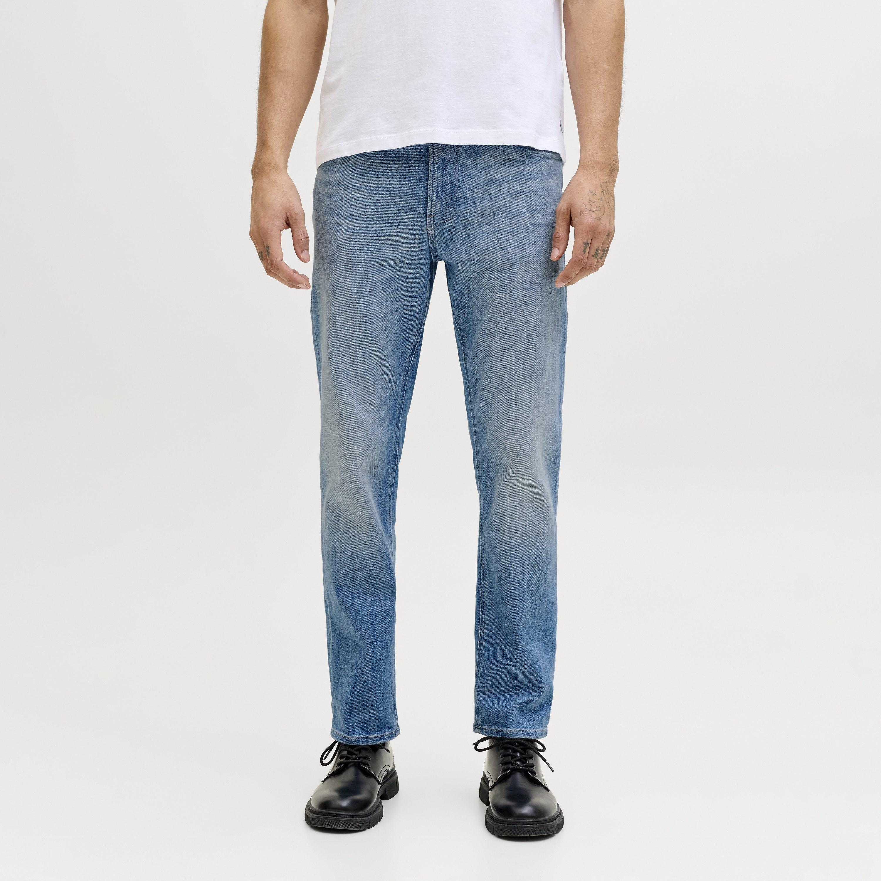 Jack & Jones Regular Fit Light Washed Mid-Rise Men's Jeans-men-clothing-bottoms-jeans-image-1