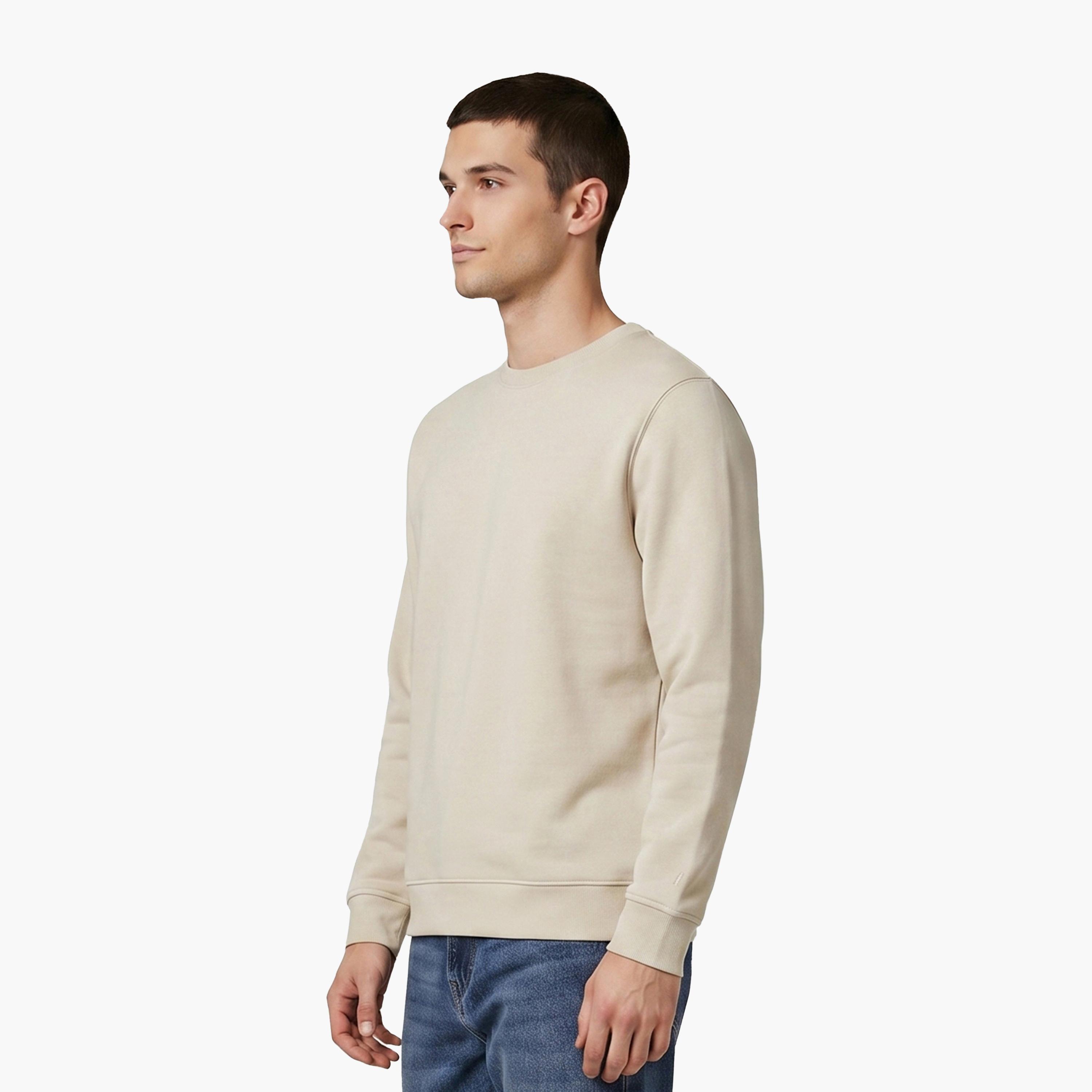 سويت شيرت رجالي جاك آند جونز سادة بياقة مستديرة وأكمام طويلة-men-winterwear-hoodiesandsweatshirts-image-3