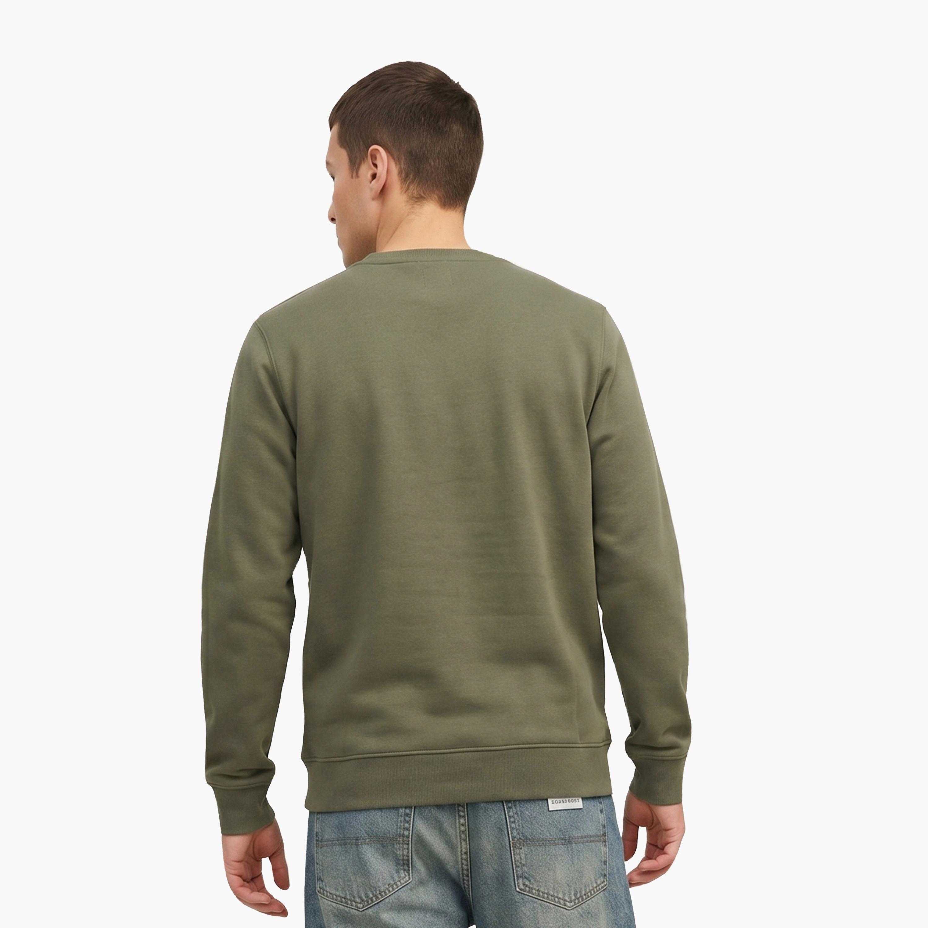 Jack & Jones Plain Crew Neck Long Sleeves Men's Sweatshirt-men-winterwear-hoodiesandsweatshirts-image-4