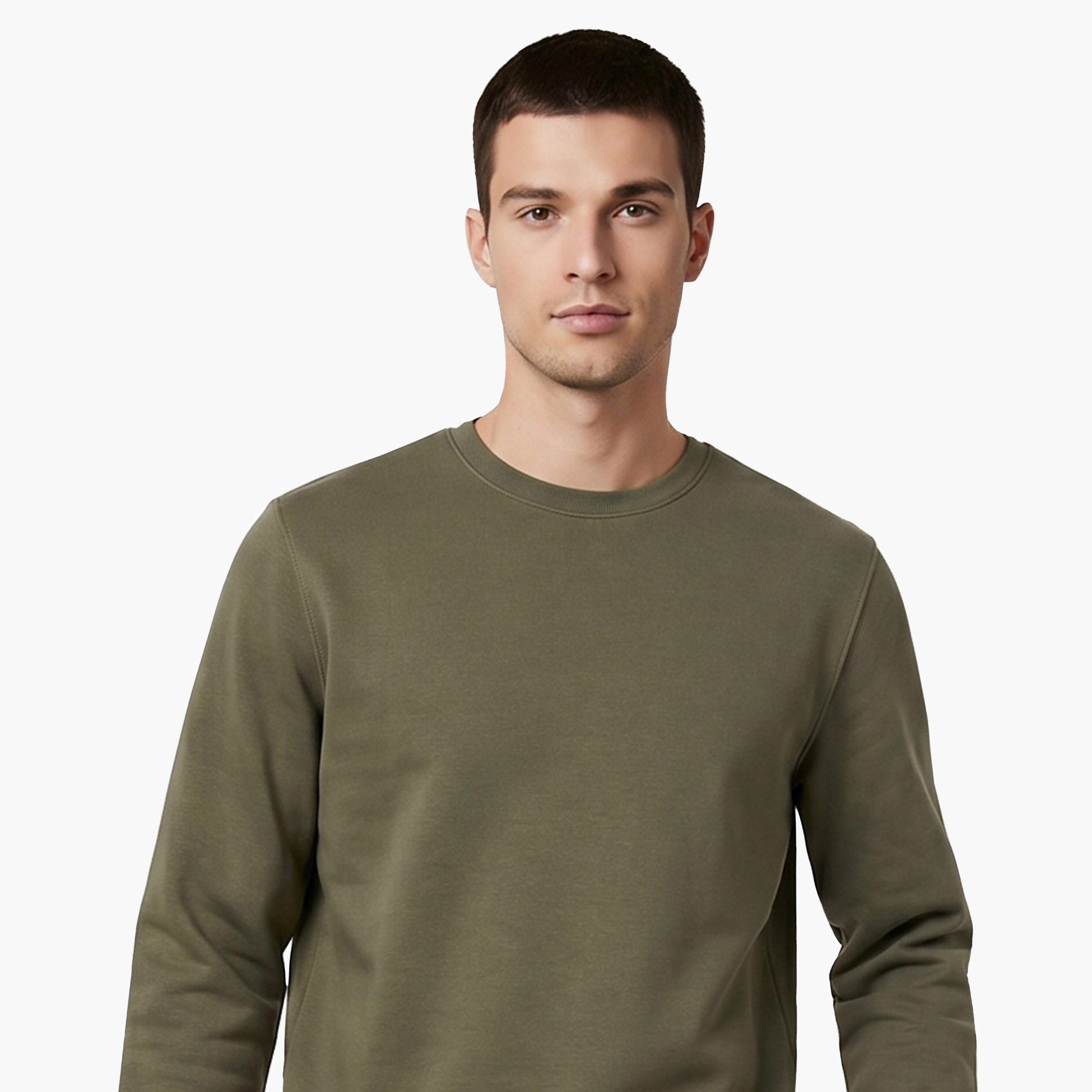Jack & Jones Plain Crew Neck Long Sleeves Men's Sweatshirt-men-winterwear-hoodiesandsweatshirts-image-5