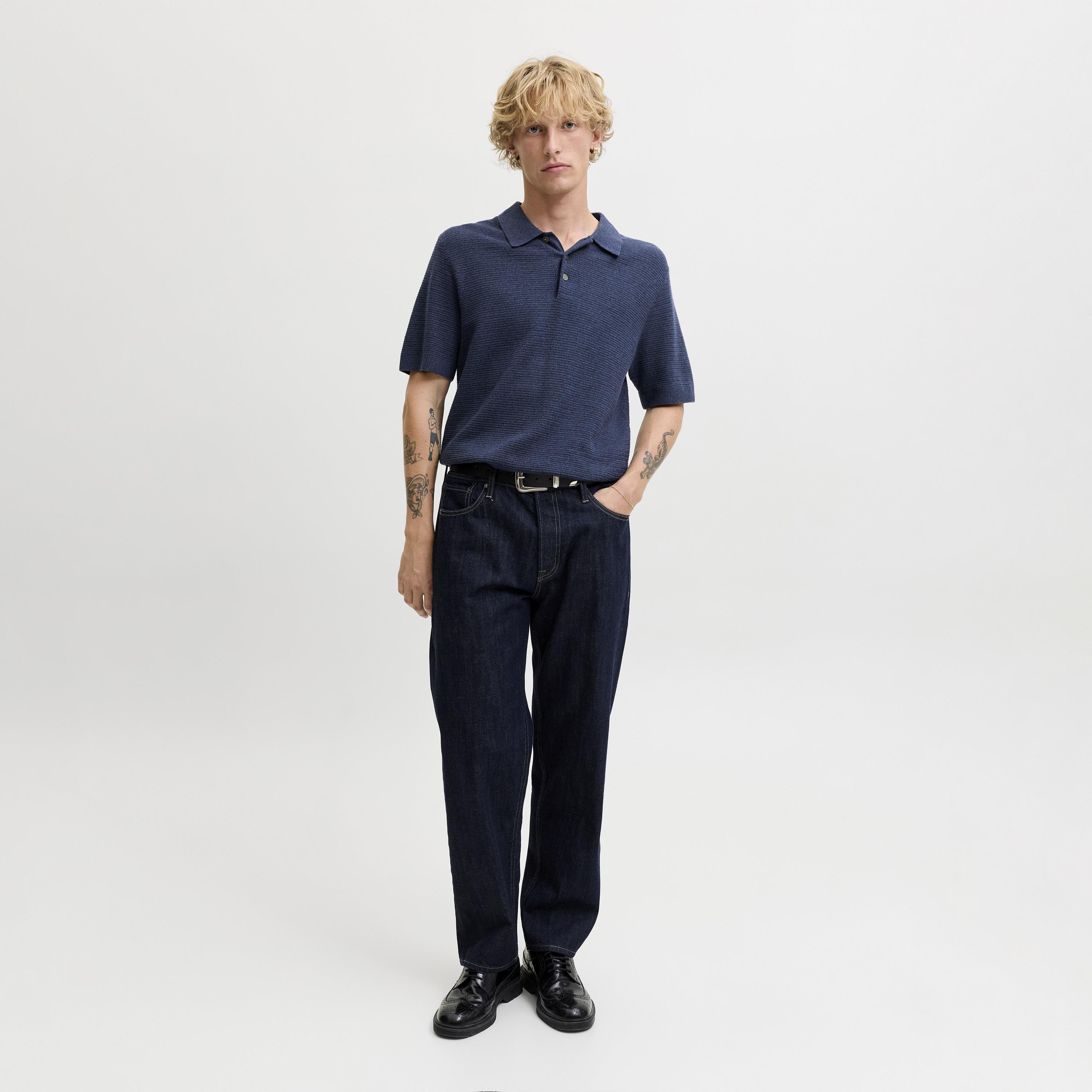 قميص بولو رجالي محبوك بأكمام قصيرة وياقة من جاك آند جونز-men-clothing-tshirtsandpolos-polos-image-33