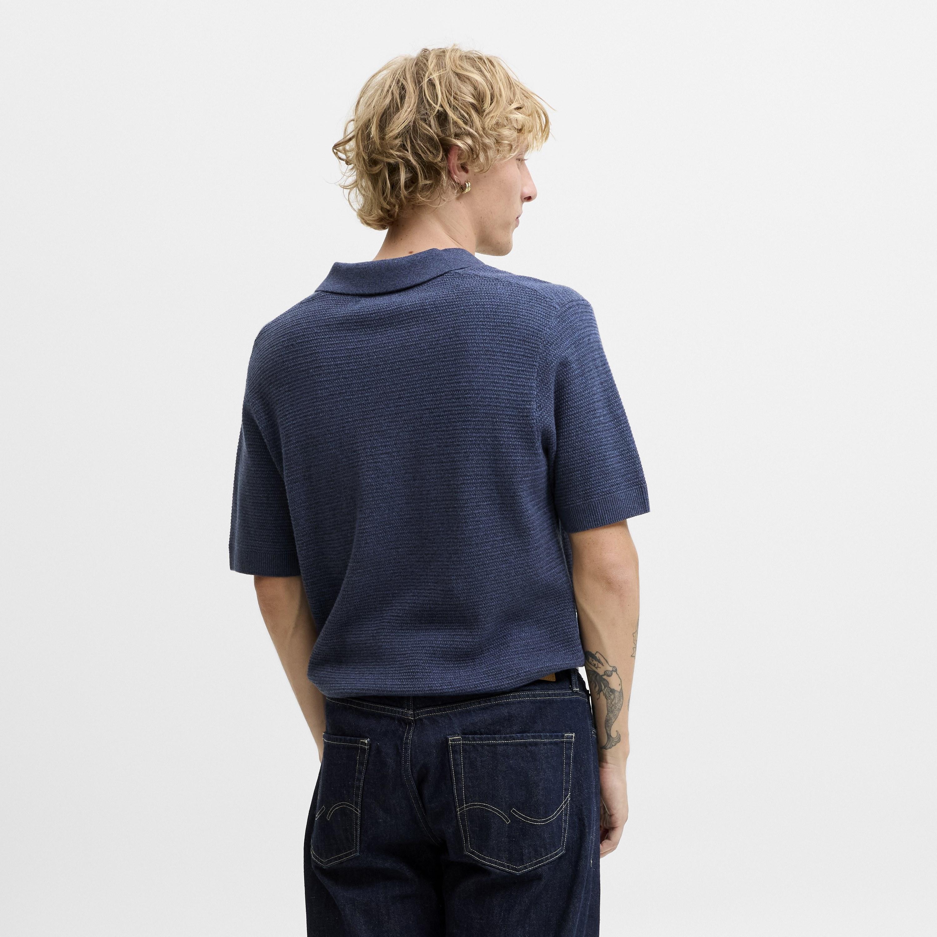 قميص بولو رجالي محبوك بأكمام قصيرة وياقة من جاك آند جونز-men-clothing-tshirtsandpolos-polos-image-4