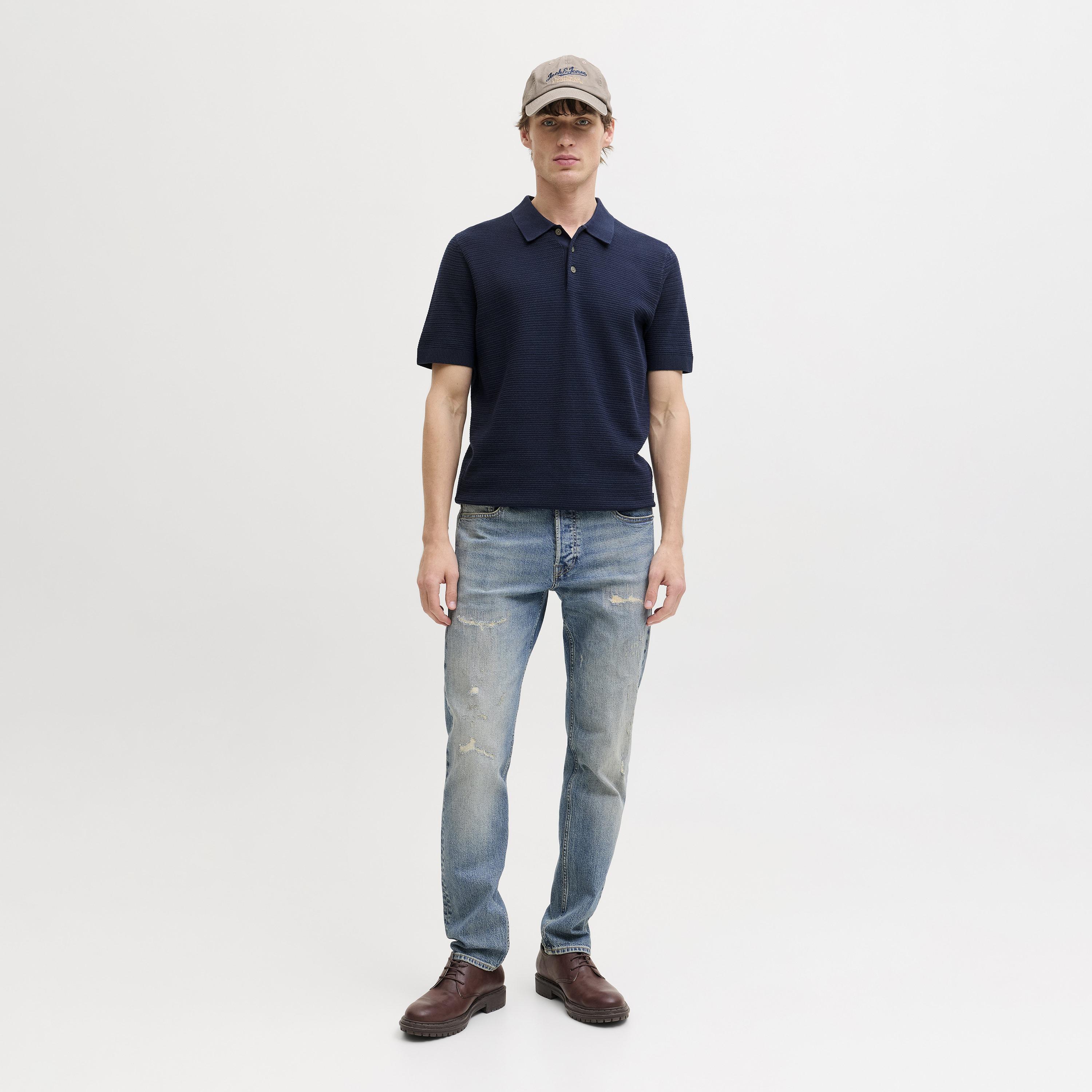 قميص بولو رجالي محبوك بأكمام قصيرة وياقة من جاك آند جونز-men-clothing-tshirtsandpolos-polos-image-2