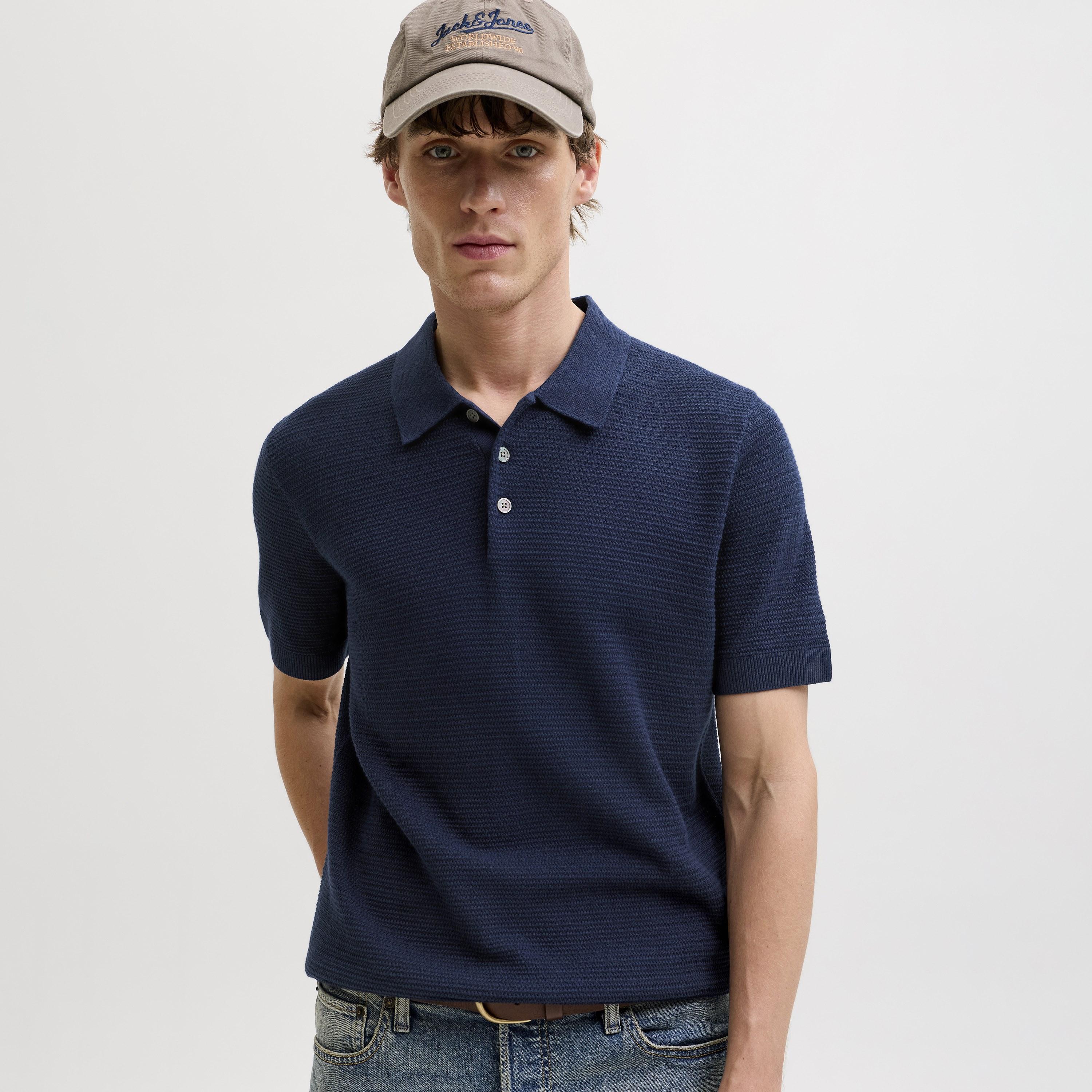 قميص بولو رجالي محبوك بأكمام قصيرة وياقة من جاك آند جونز-men-clothing-tshirtsandpolos-polos-image-3