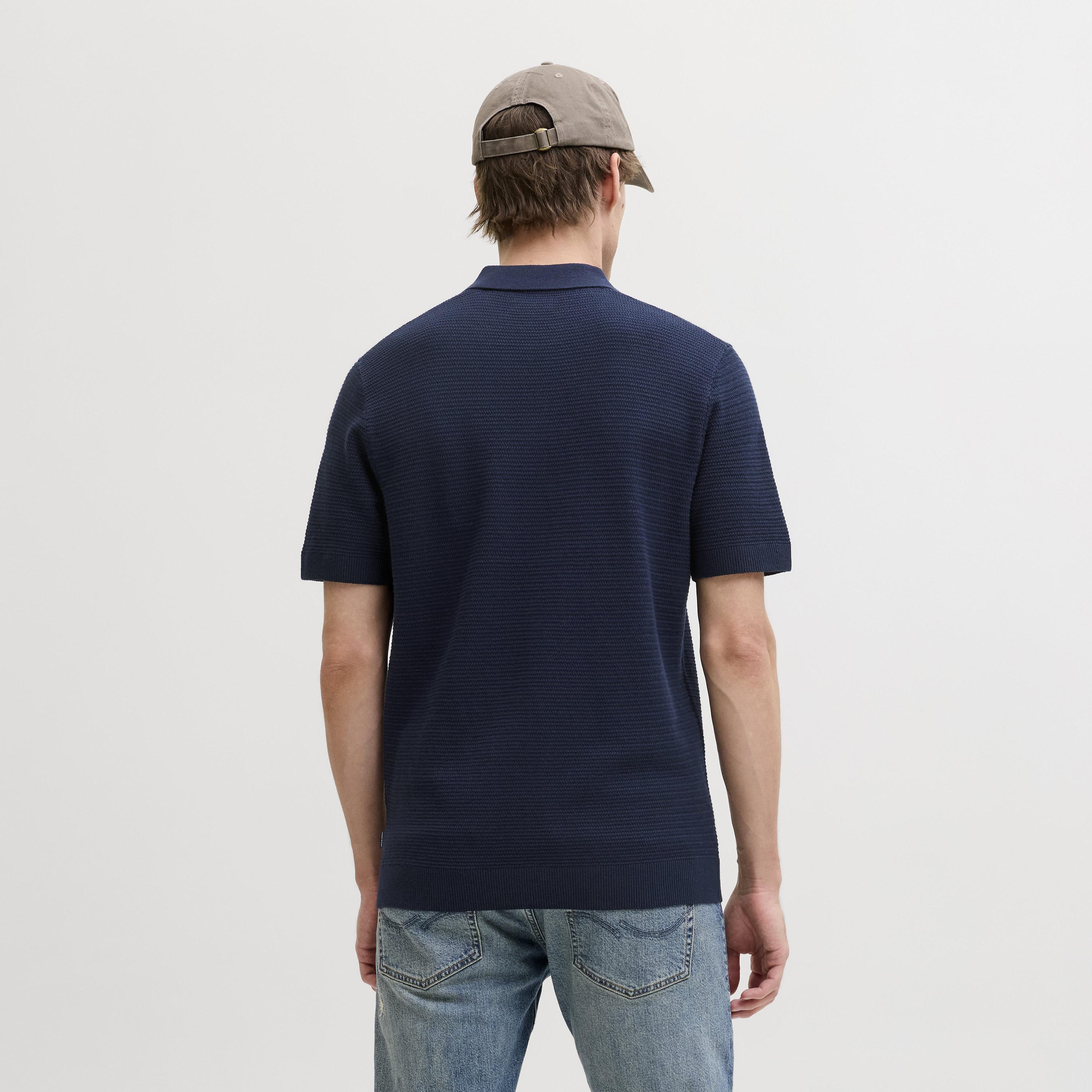 قميص بولو رجالي محبوك بأكمام قصيرة وياقة من جاك آند جونز-men-clothing-tshirtsandpolos-polos-image-4
